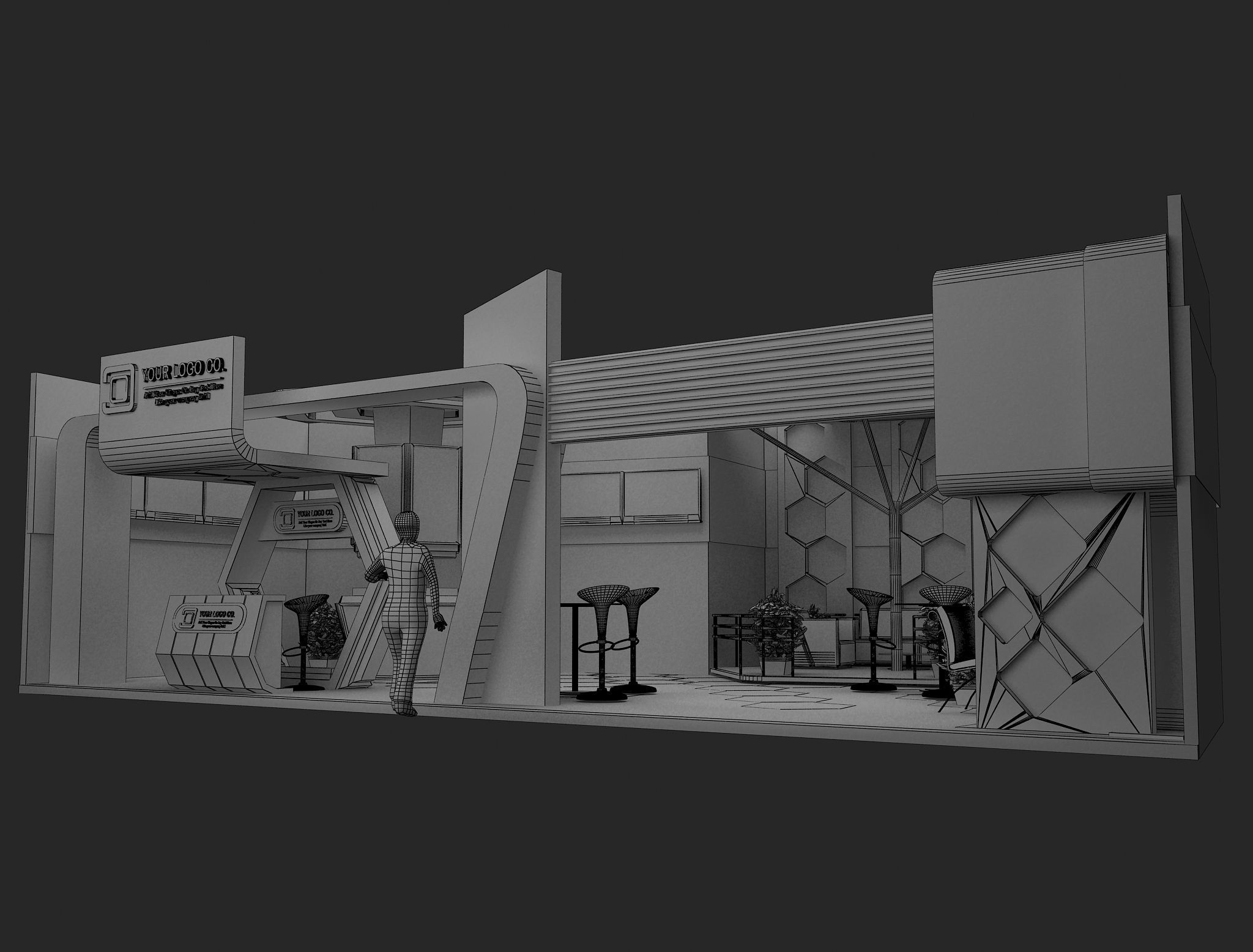 Booth Exhibition Stand a480a 3D model_23