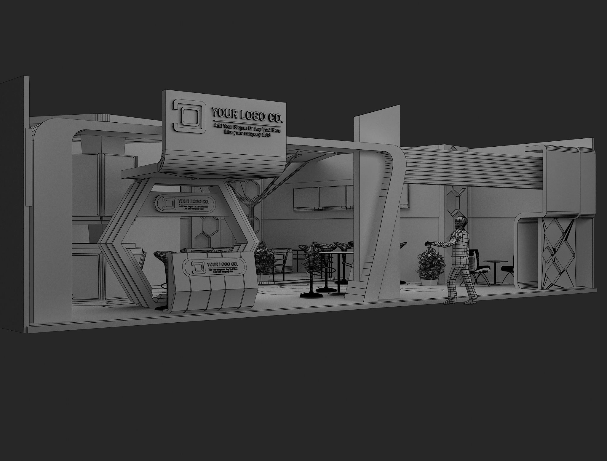 Booth Exhibition Stand a480a 3D model_5