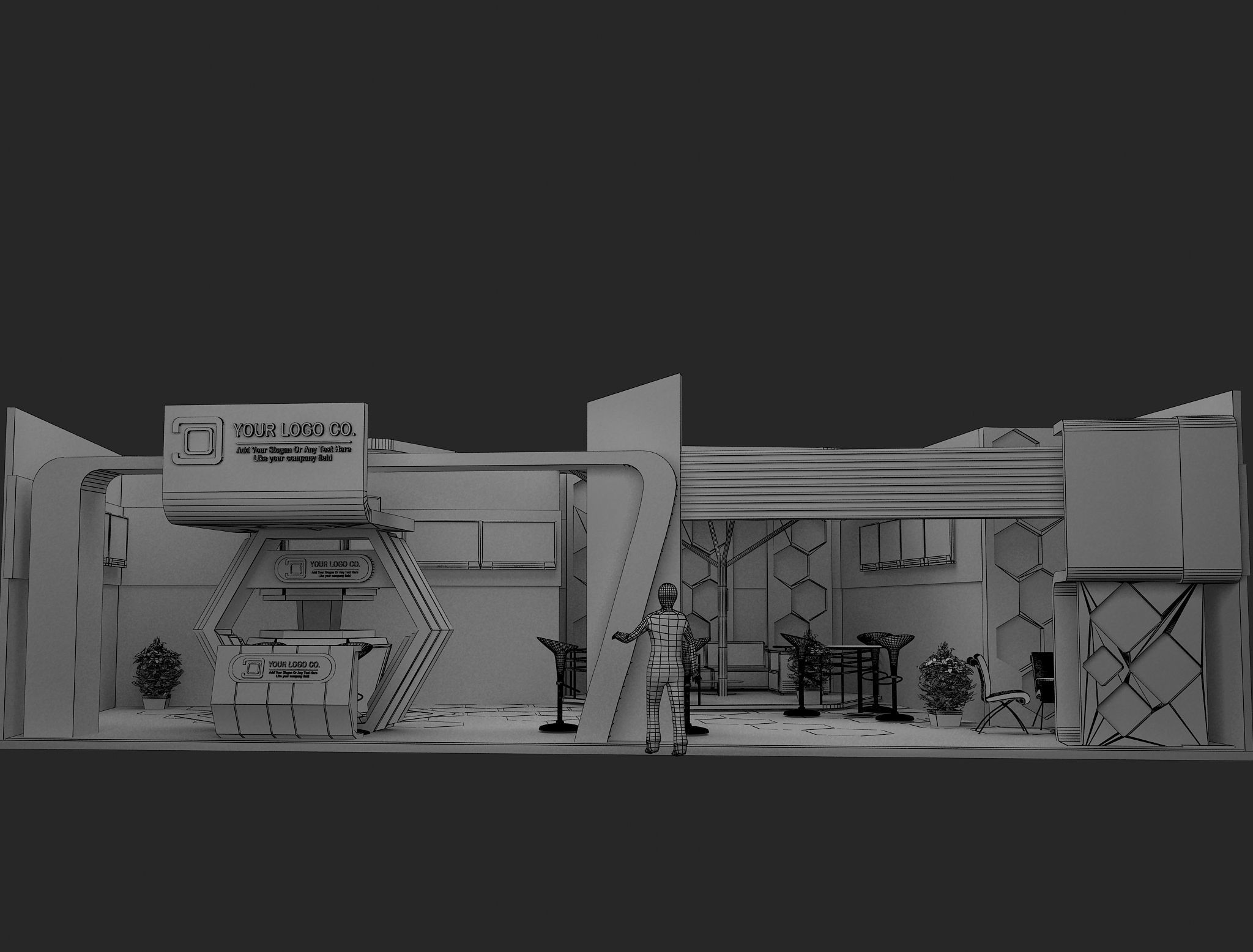 Booth Exhibition Stand a480a 3D model_3