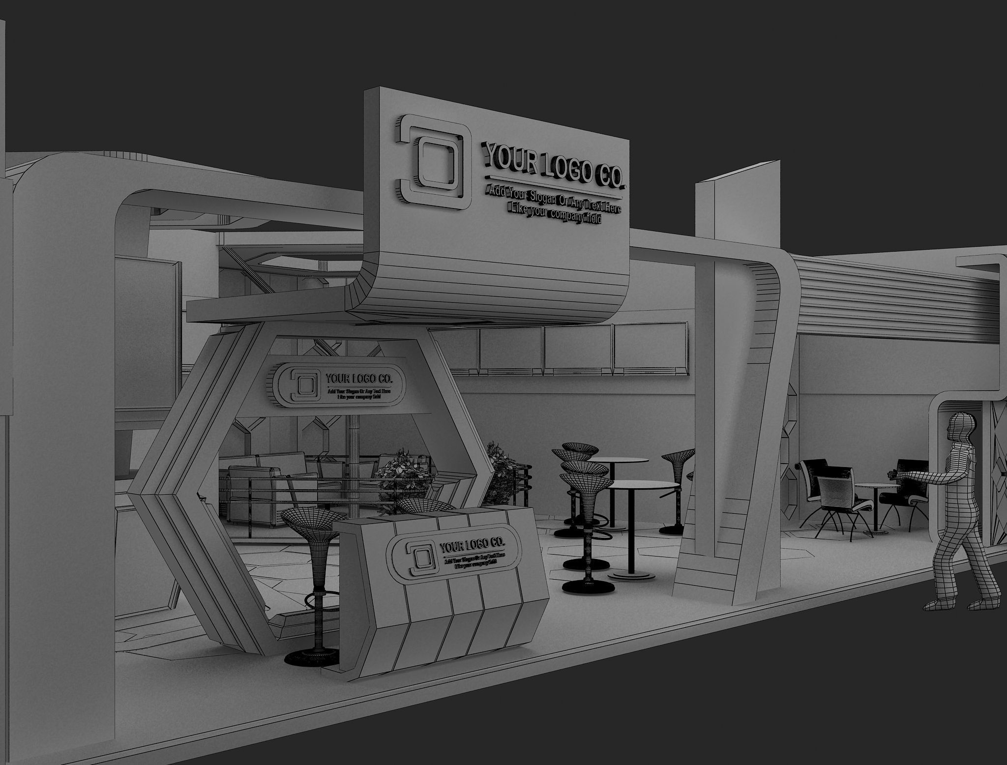 Booth Exhibition Stand a480a 3D model_25