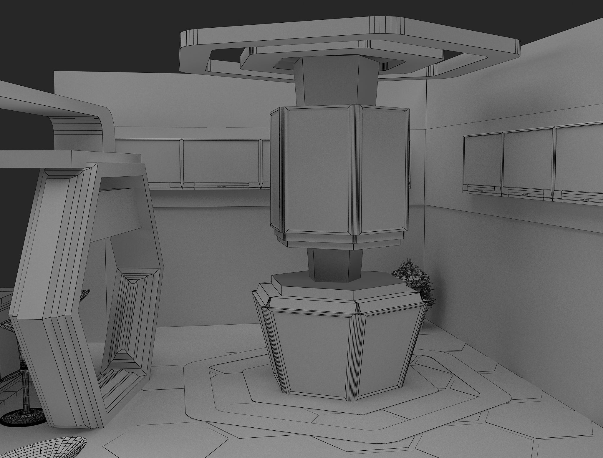 Booth Exhibition Stand a480a 3D model_31