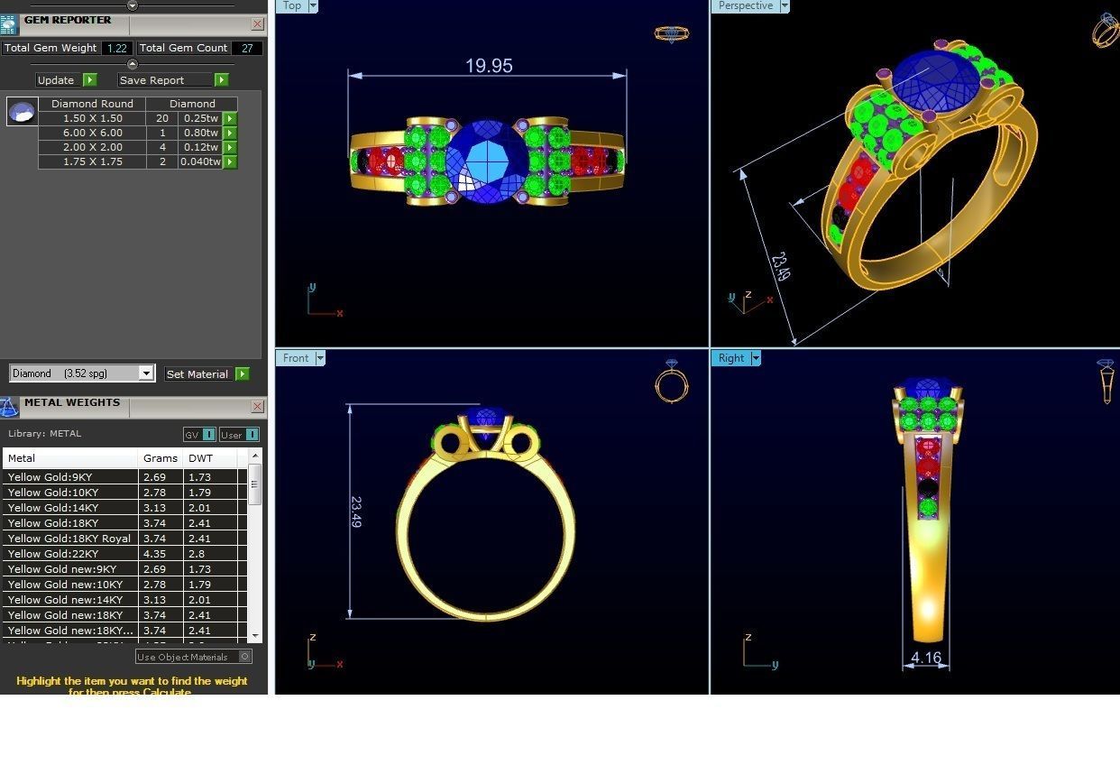 Solitaire Engagement Wedding Ring 3D print model_6