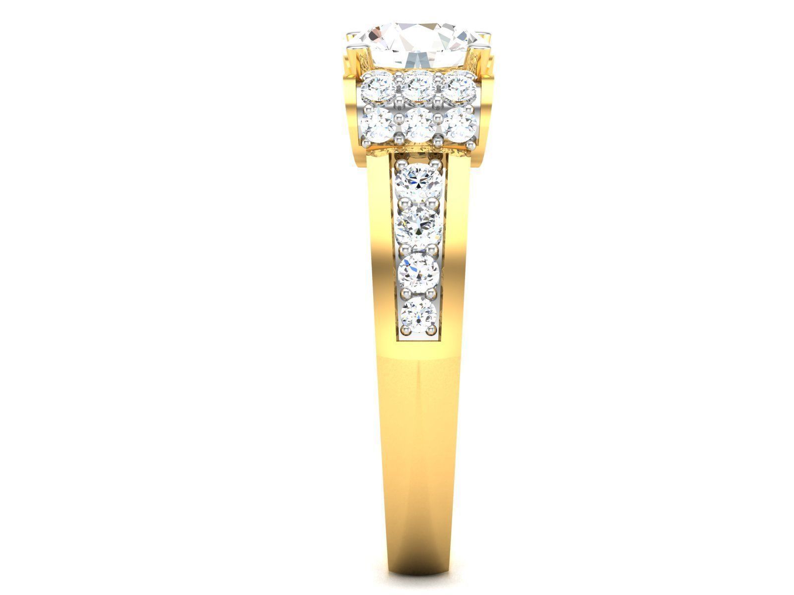 Solitaire Engagement Wedding Ring 3D print model_5