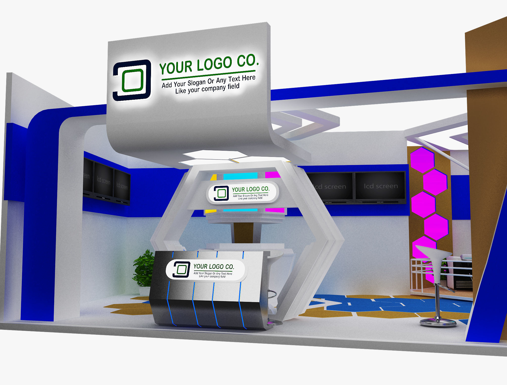  Booth Exhibition Stand a480b 3D model_16