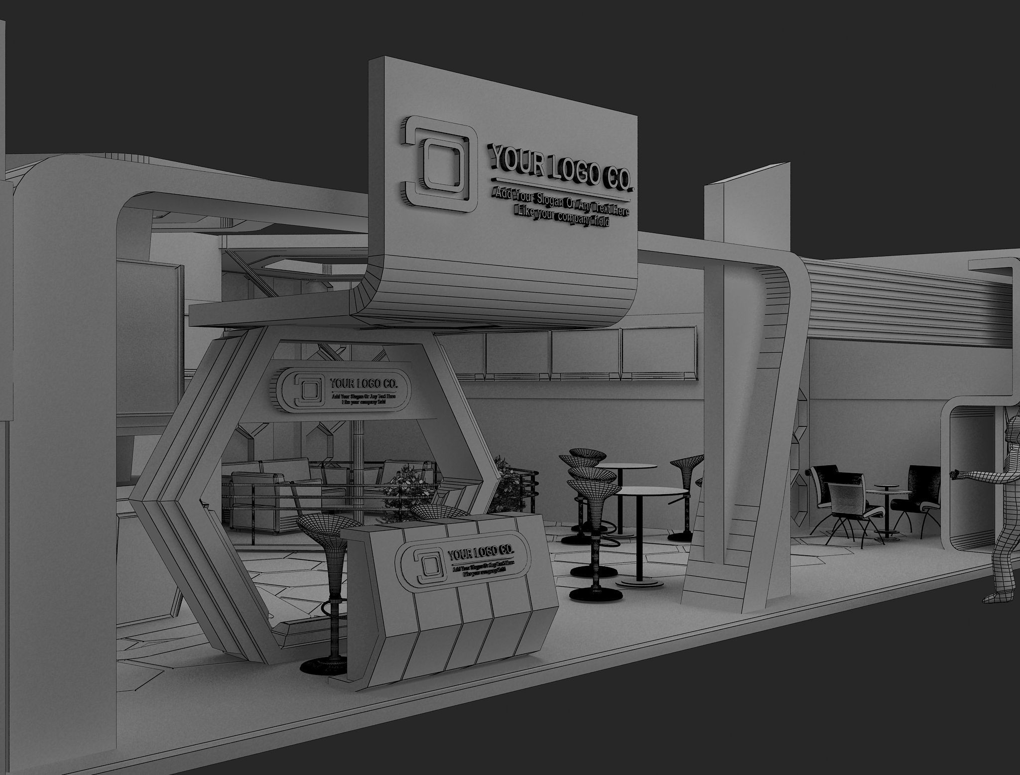  Booth Exhibition Stand a480b 3D model_21