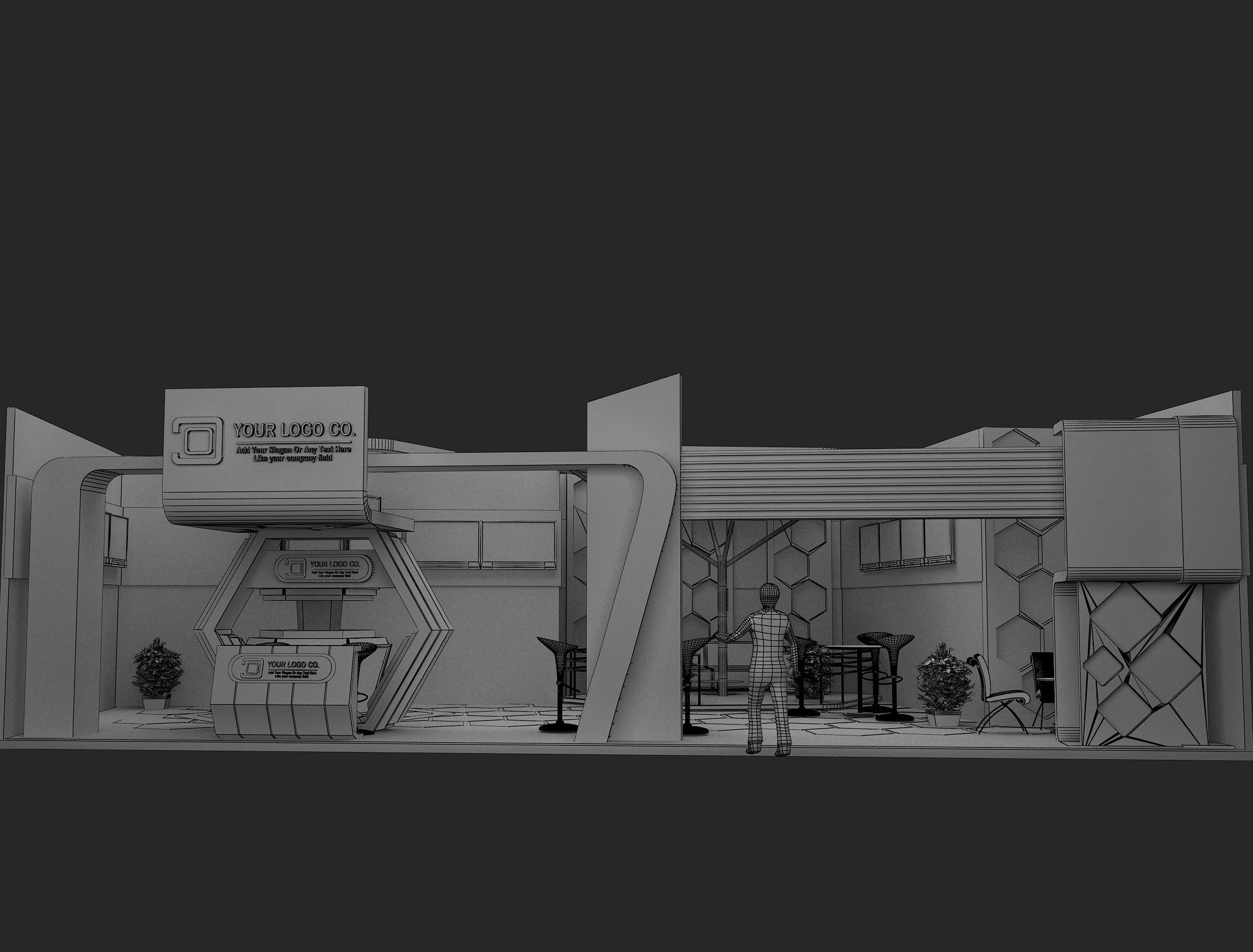  Booth Exhibition Stand a480b 3D model_23