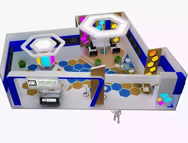  Booth Exhibition Stand a480b 3D model
