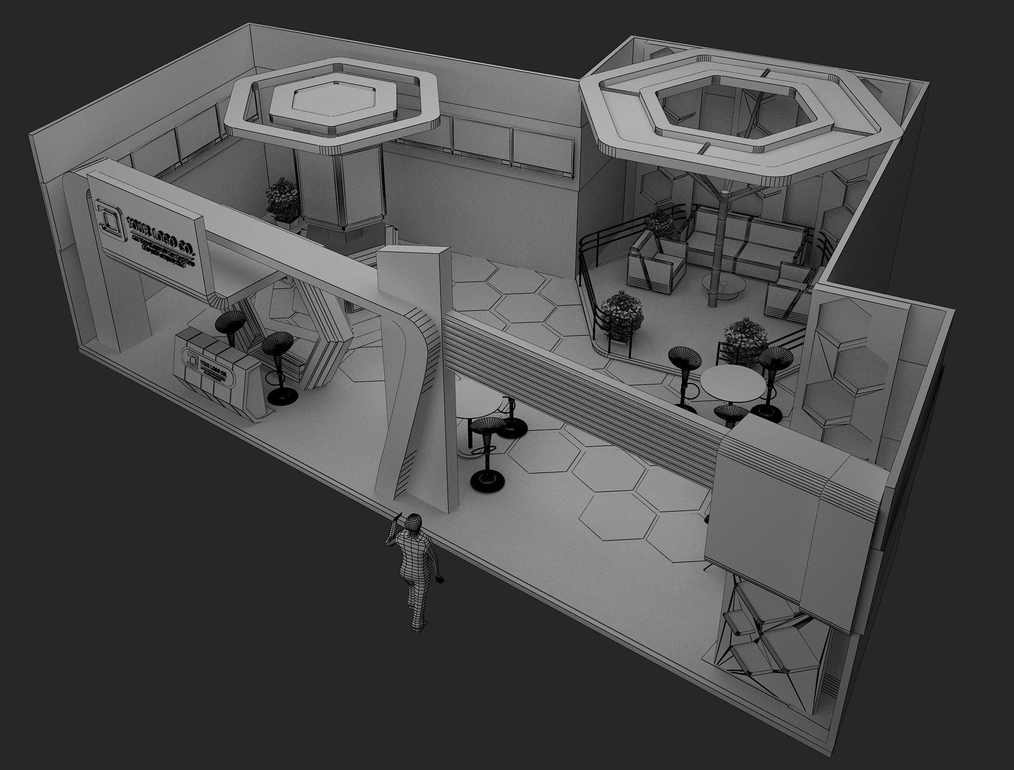  Booth Exhibition Stand a480b 3D model_25