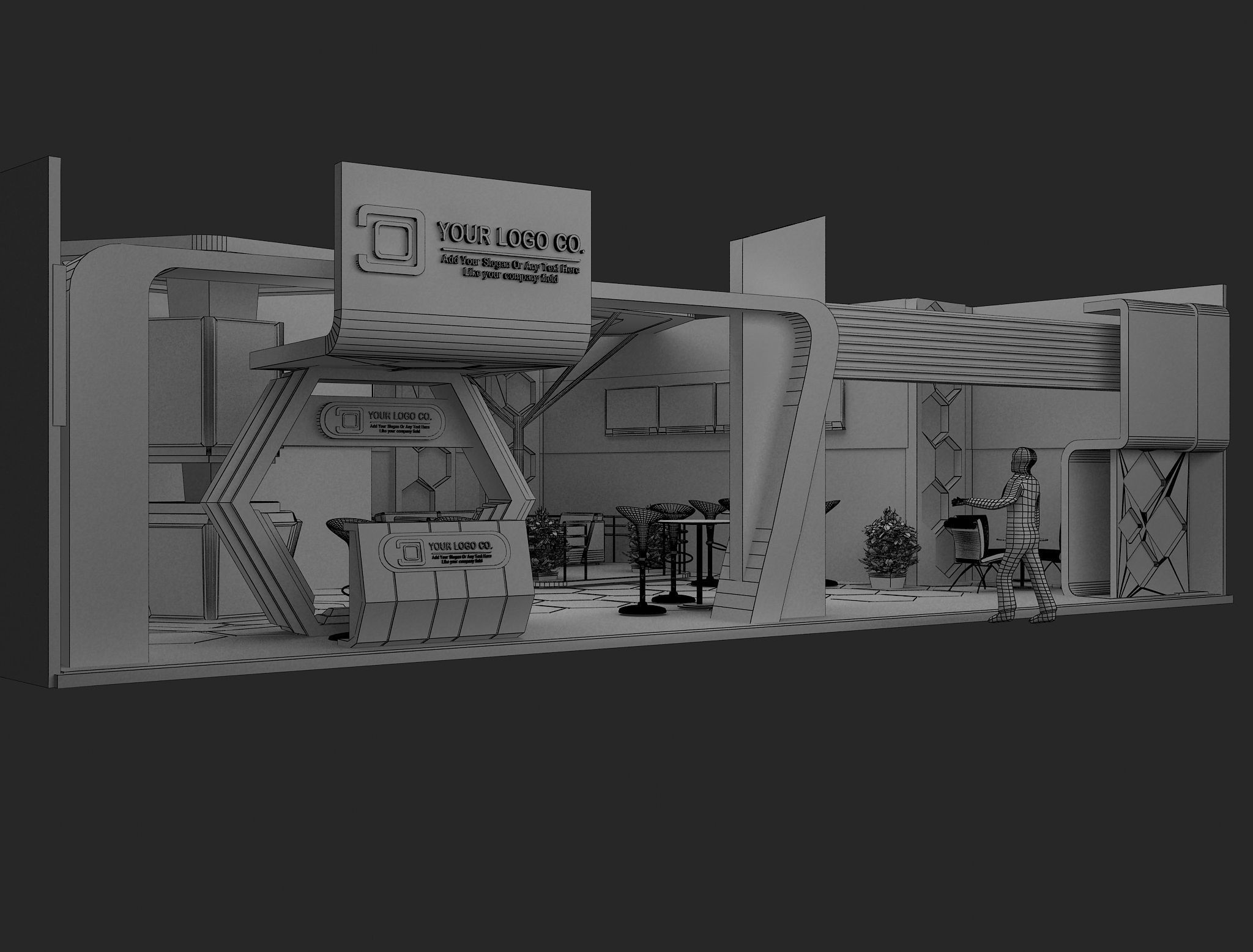  Booth Exhibition Stand a480b 3D model_3