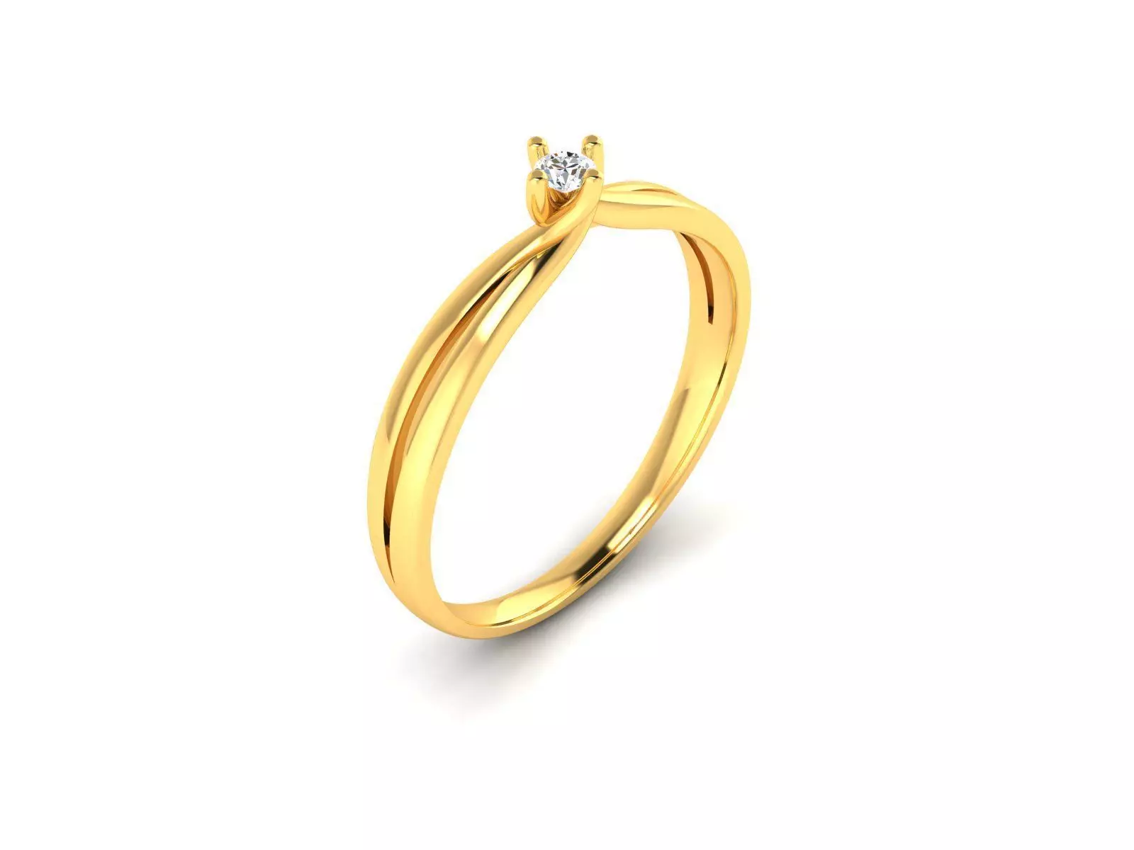 Solitaire Engagement Wedding Ring 3D print model_0