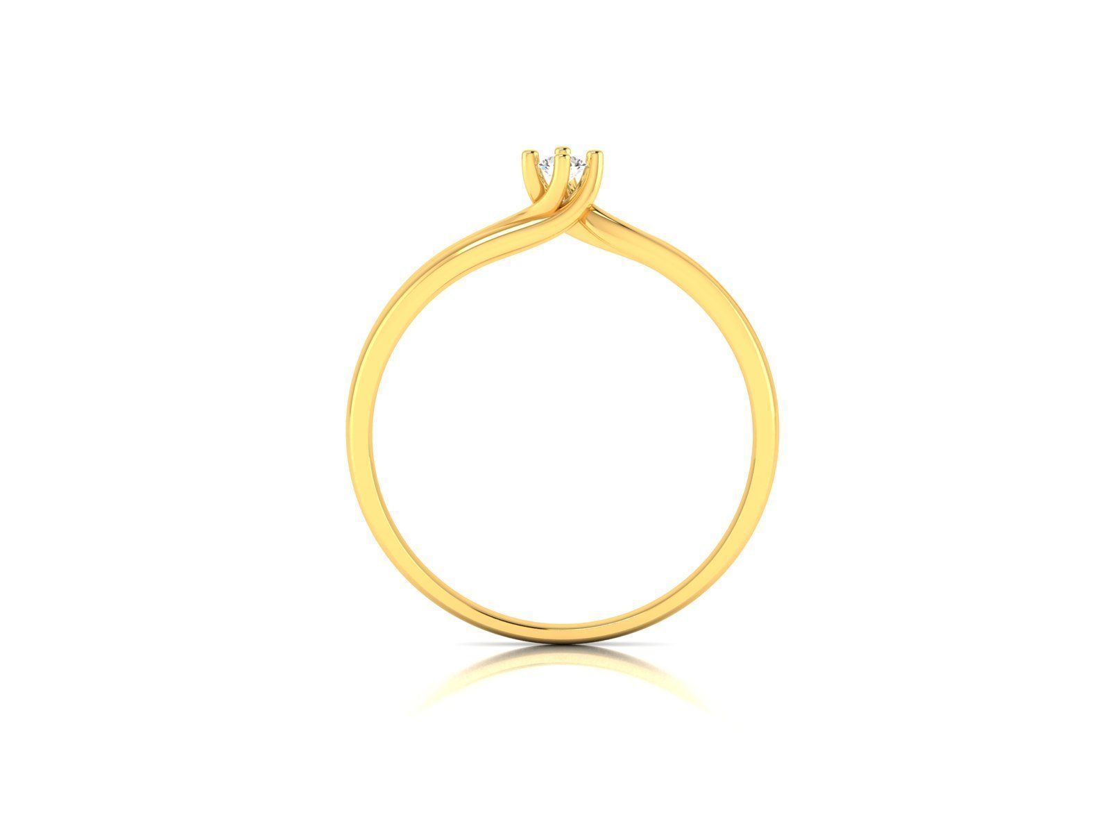 Solitaire Engagement Wedding Ring 3D print model_2