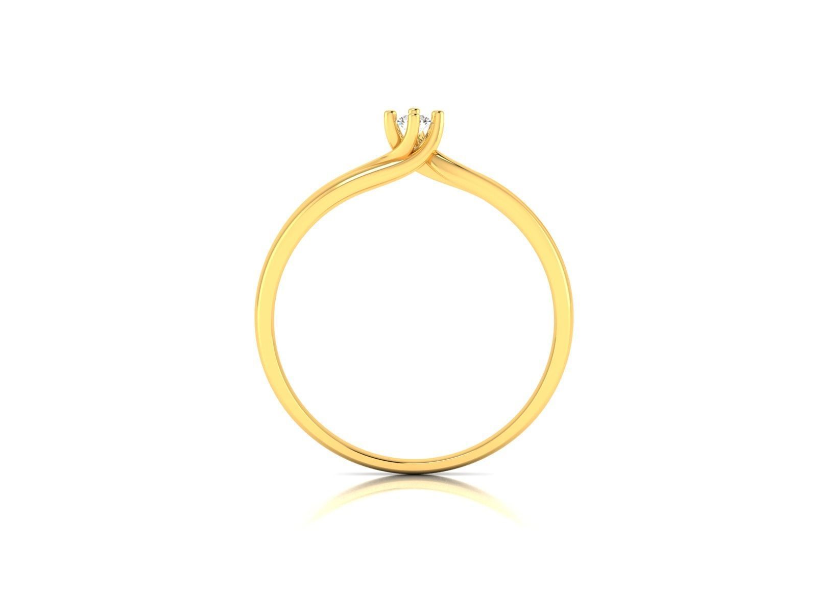 Solitaire Engagement Wedding Ring 3D print model_3