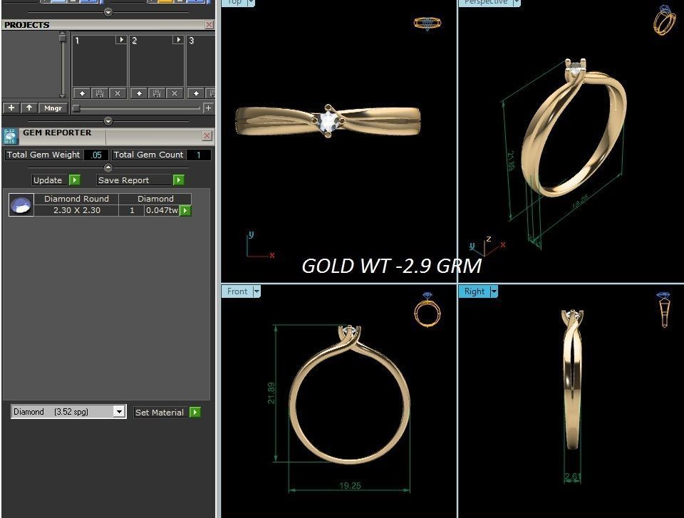 Solitaire Engagement Wedding Ring 3D print model_6