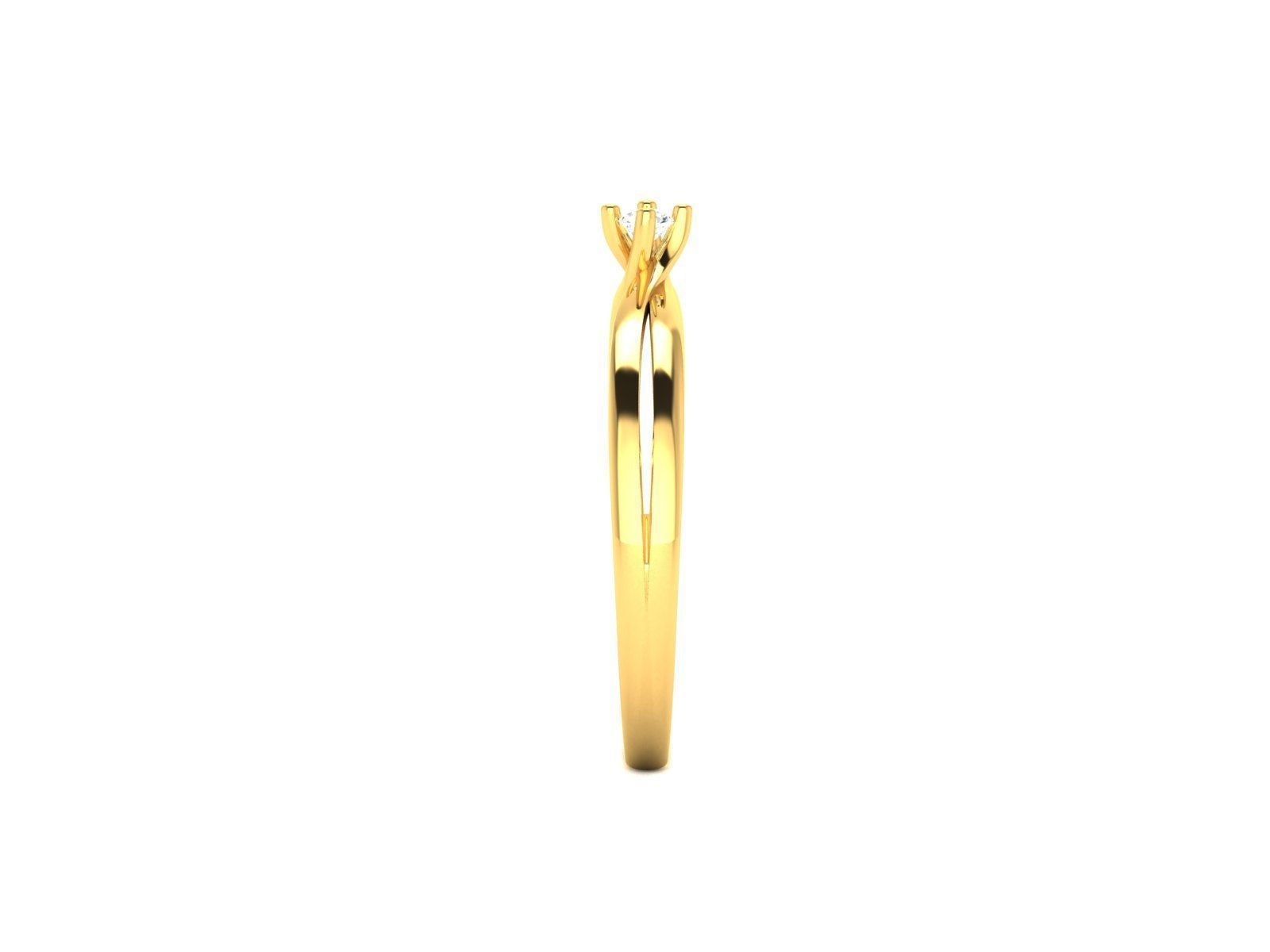 Solitaire Engagement Wedding Ring 3D print model_4