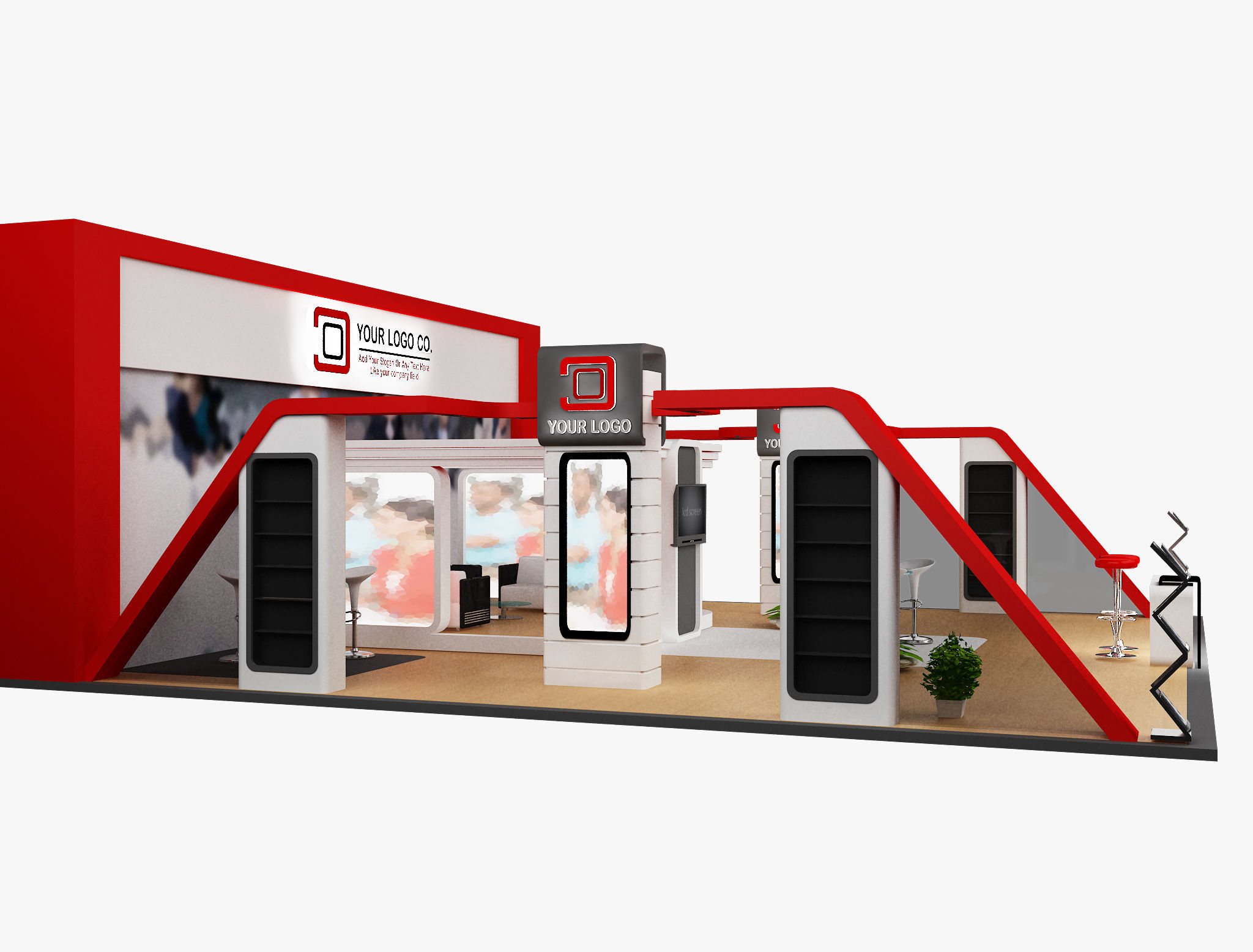 Booth Exhibition Stand a483  3D model_8