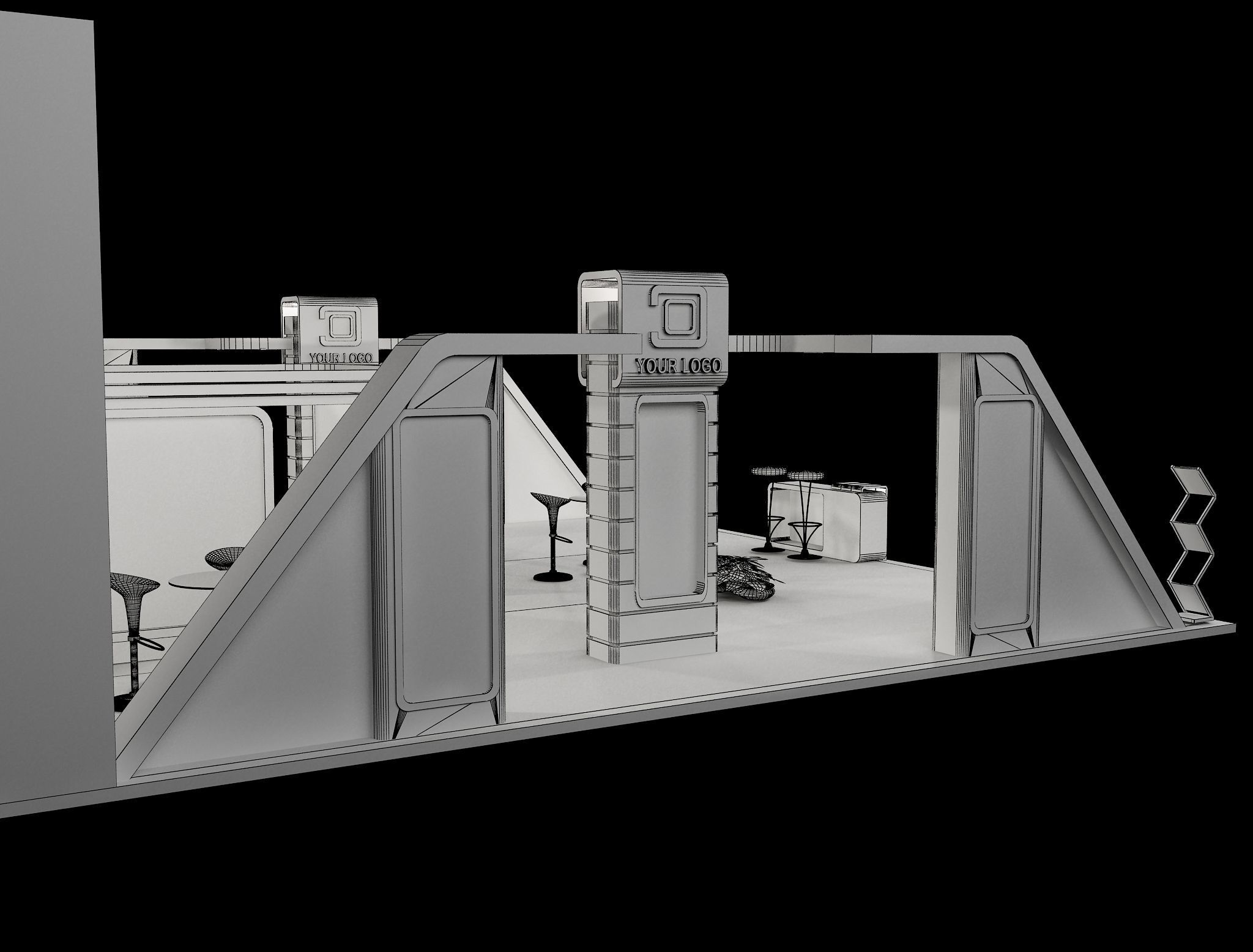 Booth Exhibition Stand a483  3D model_15