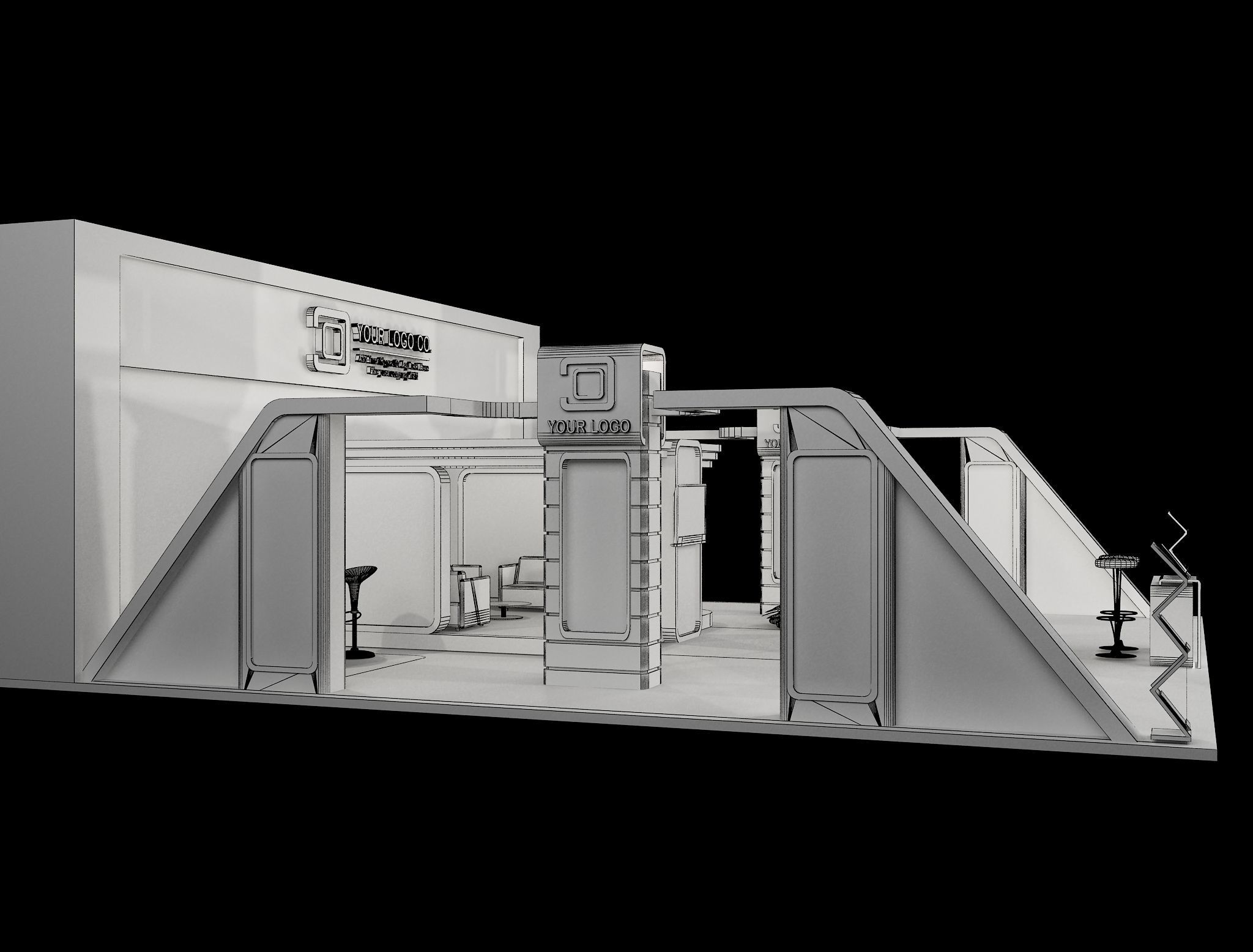 Booth Exhibition Stand a483  3D model_9