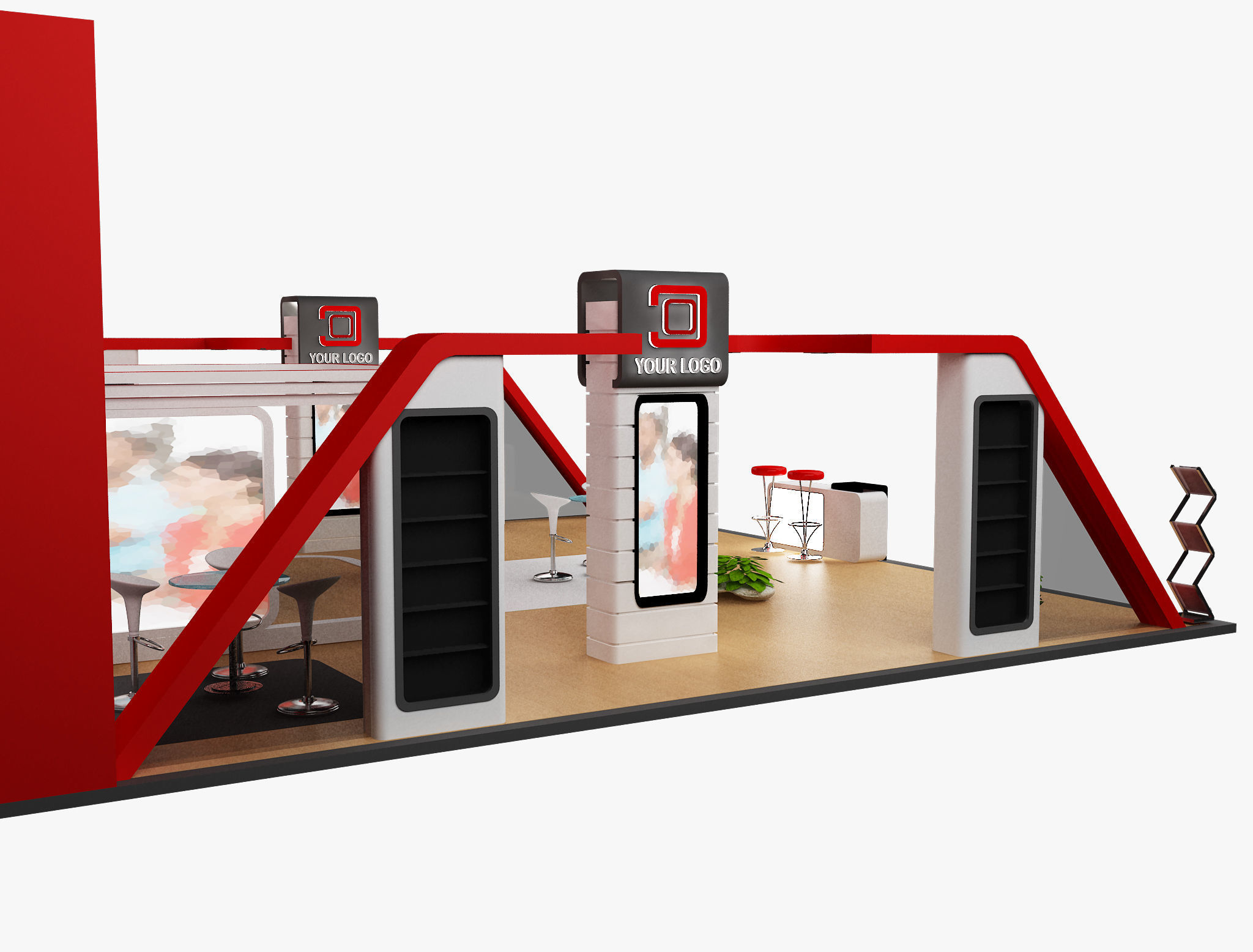 Booth Exhibition Stand a483  3D model_14
