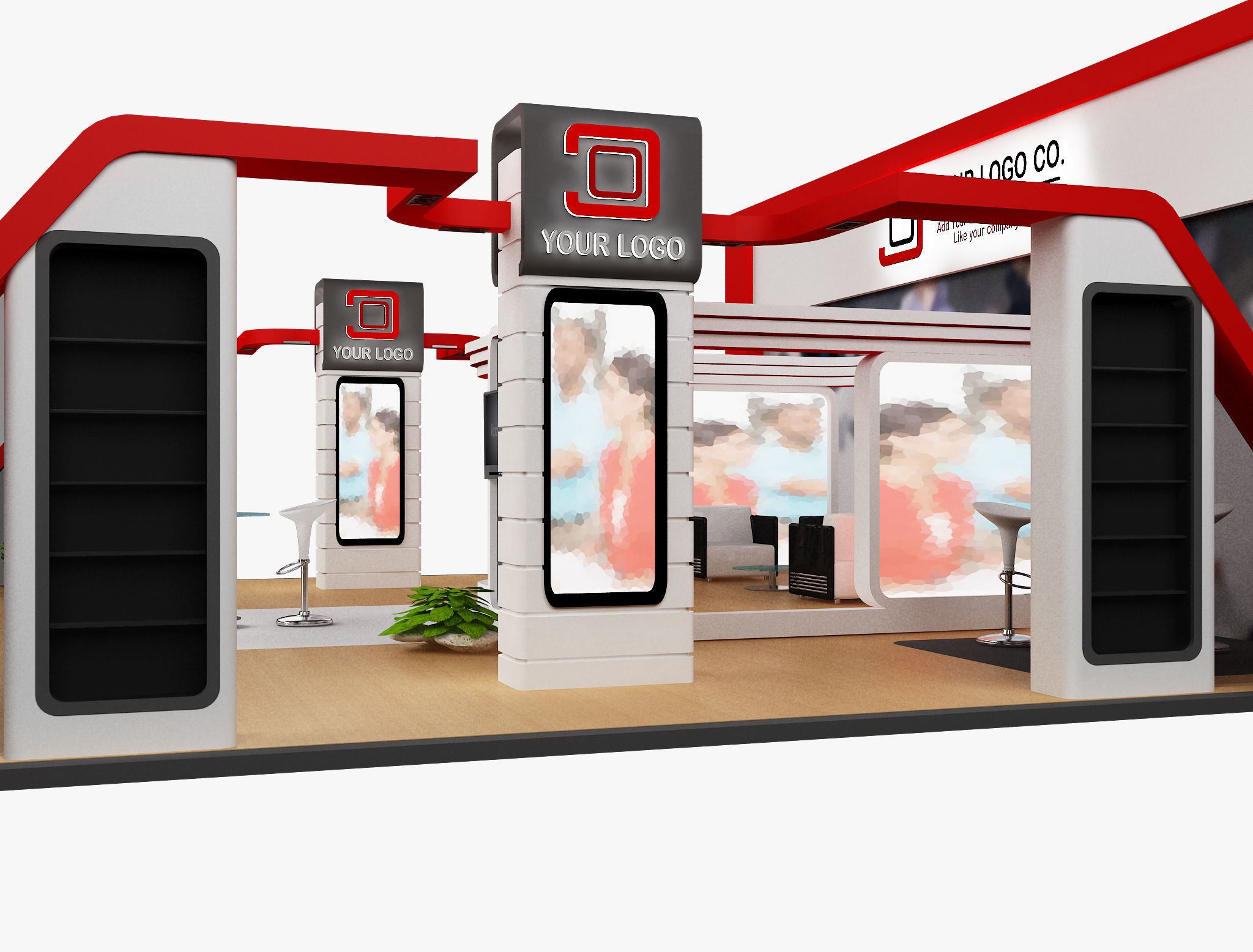 Booth Exhibition Stand a483  3D model_16