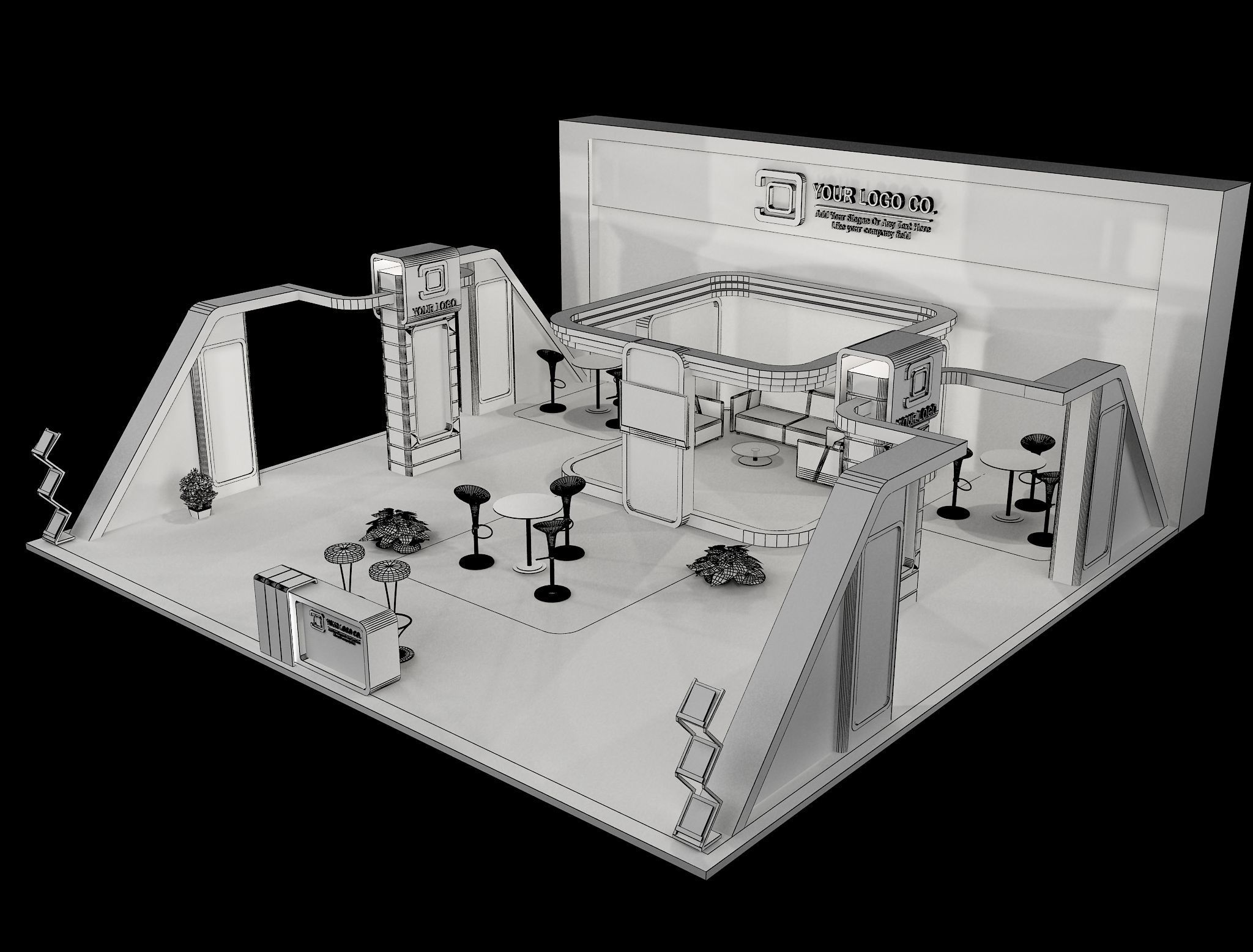 Booth Exhibition Stand a483  3D model_3