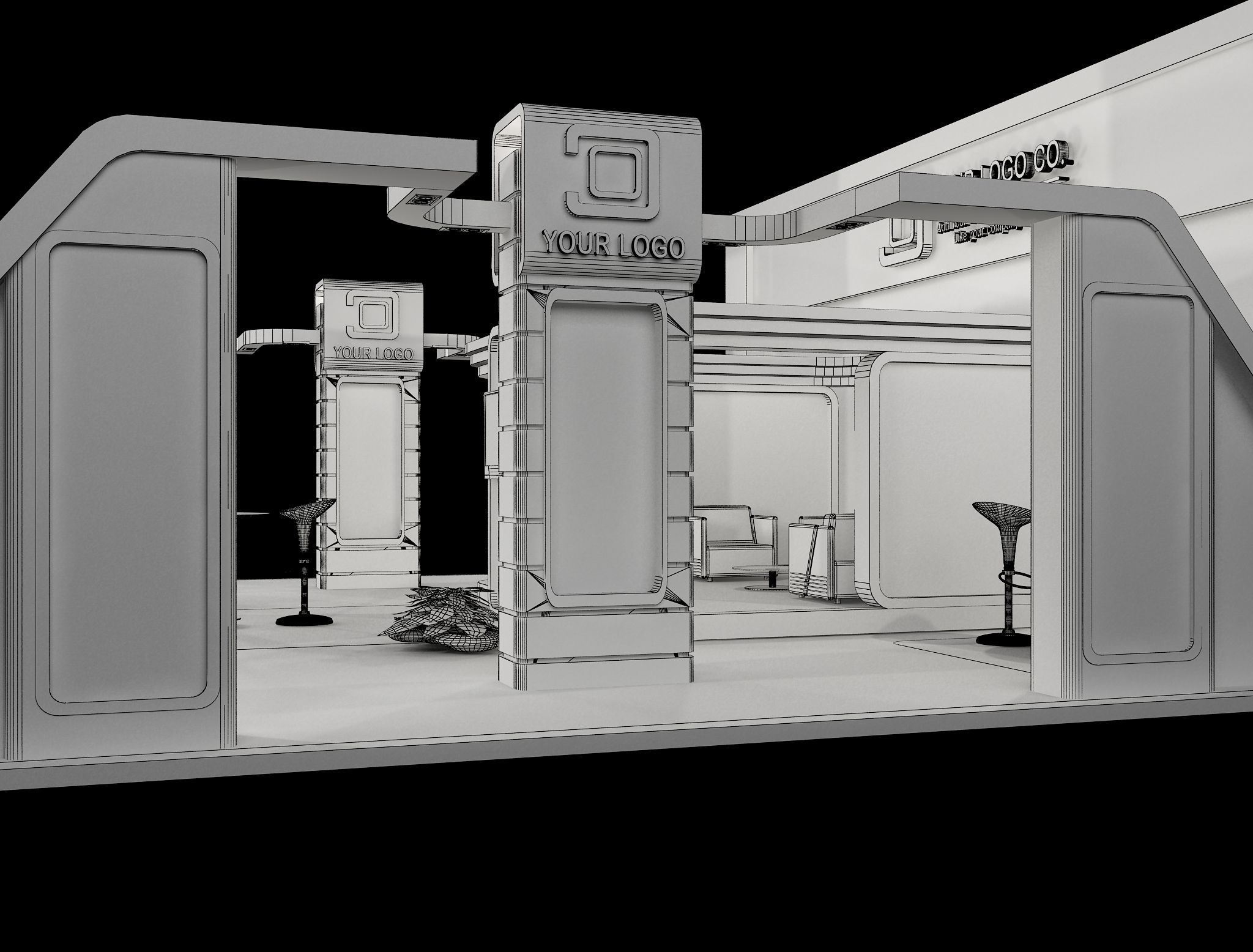 Booth Exhibition Stand a483  3D model_17