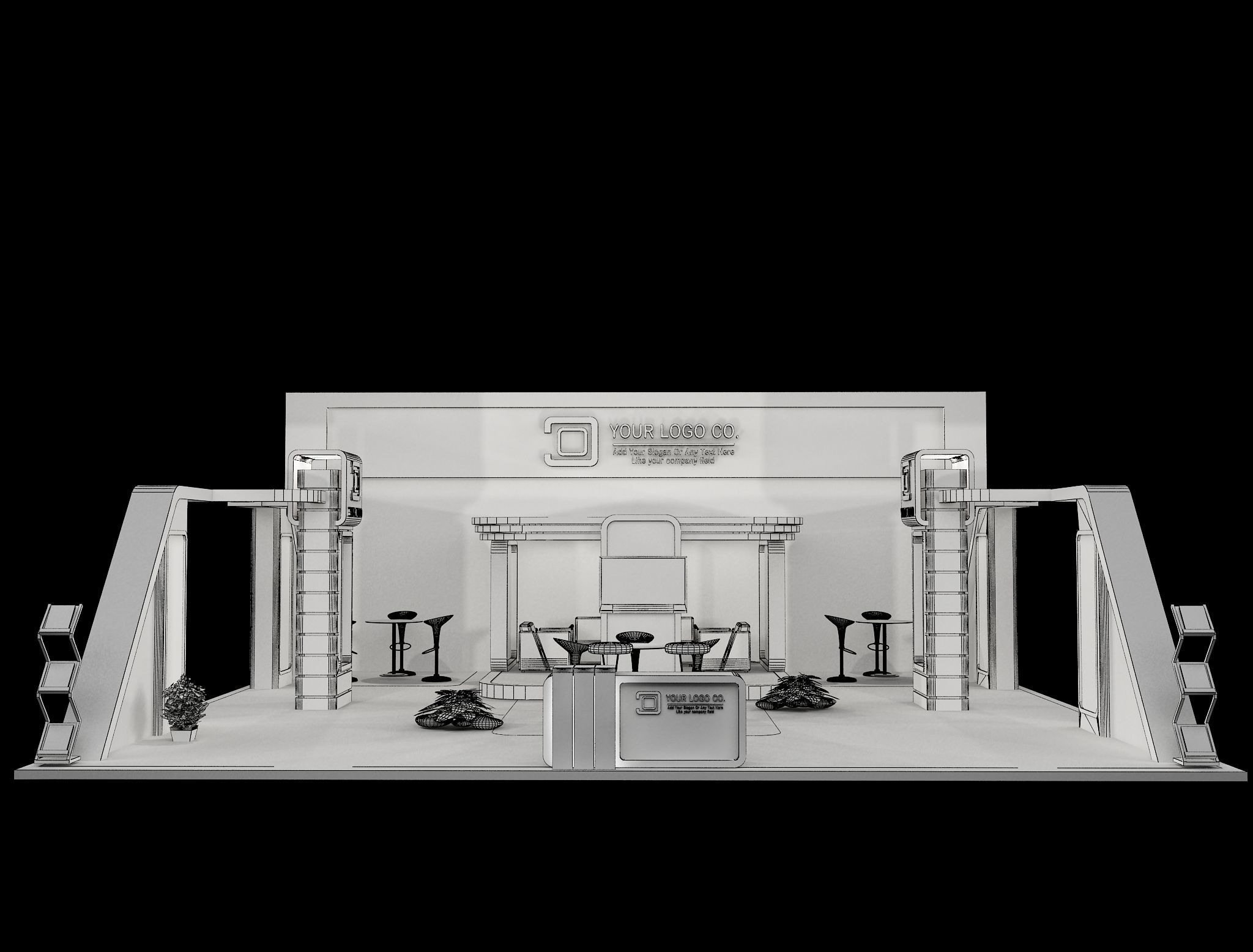 Booth Exhibition Stand a483  3D model_11