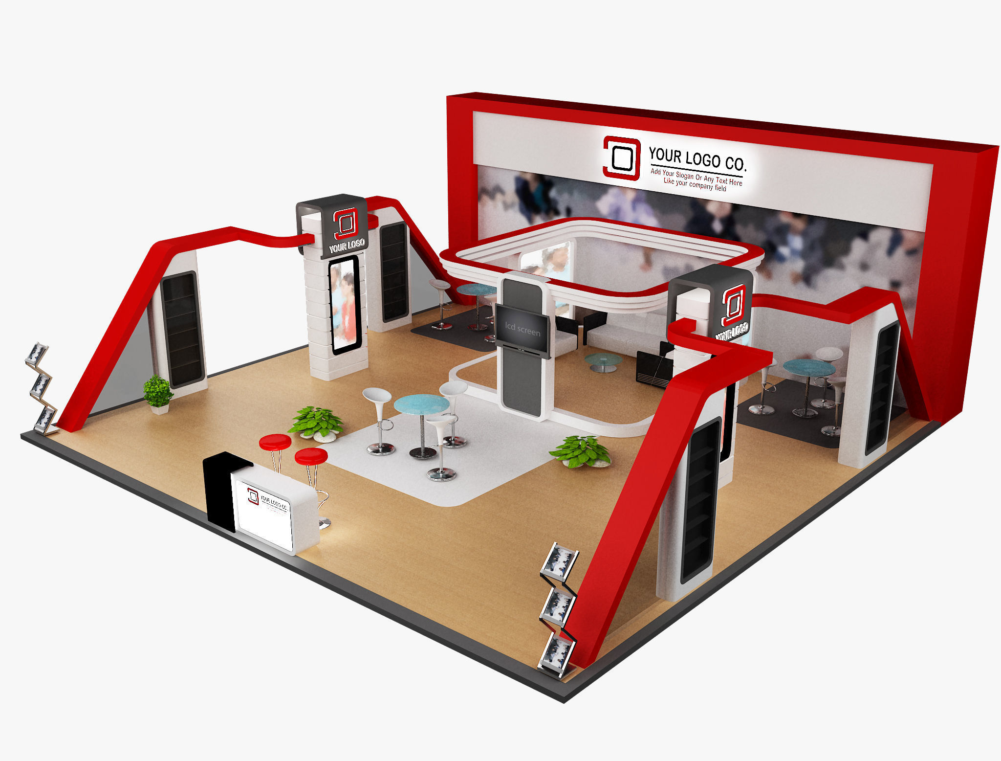 Booth Exhibition Stand a483  3D model_2