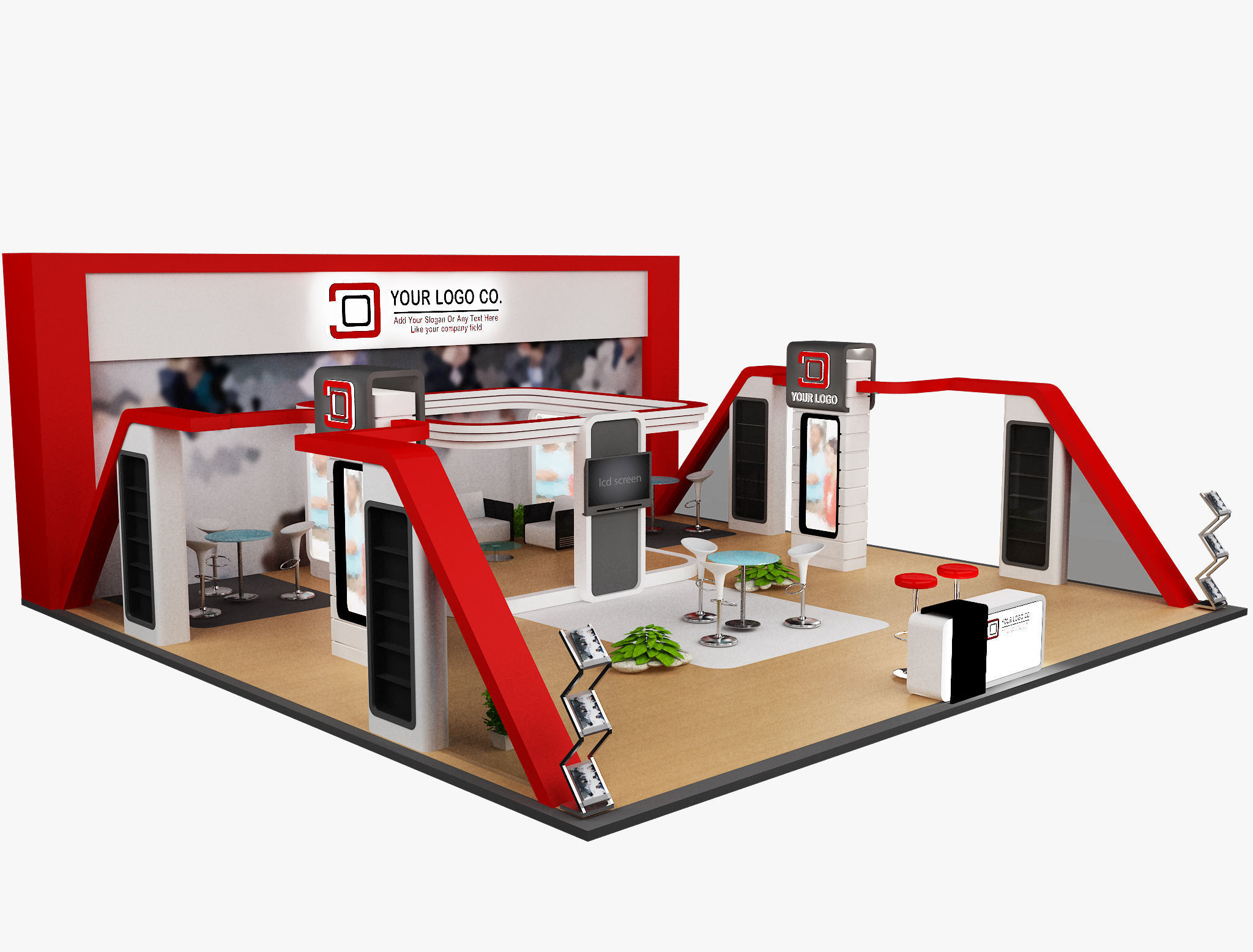 Booth Exhibition Stand a483  3D model_4