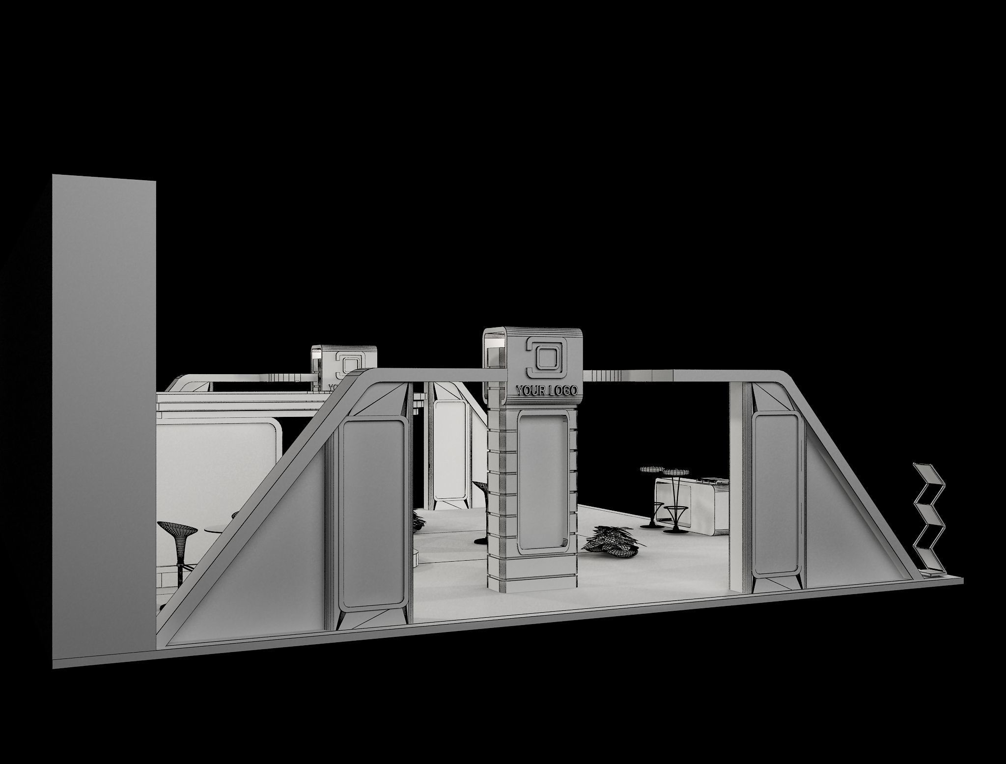 Booth Exhibition Stand a483  3D model_7