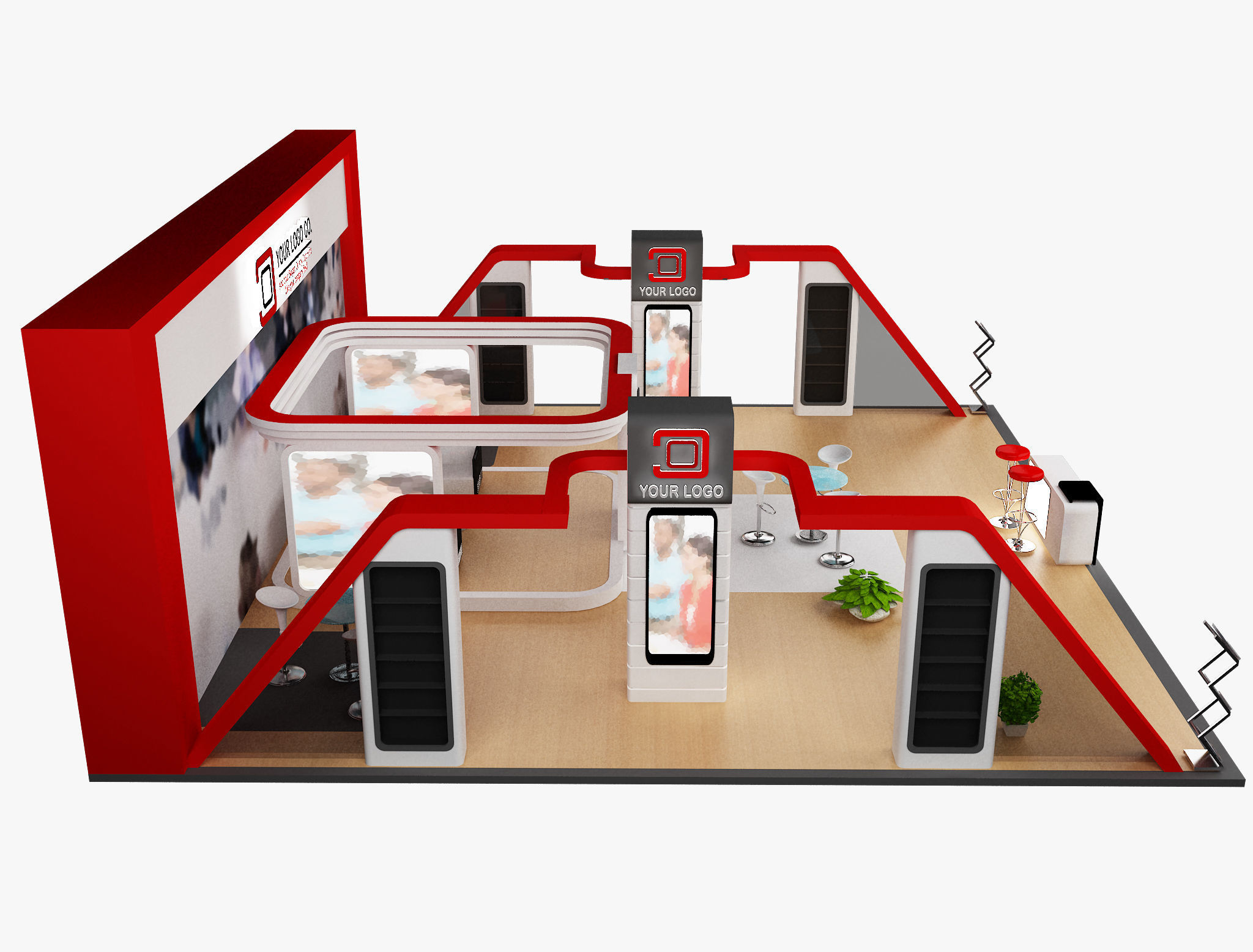 Booth Exhibition Stand a483  3D model_20