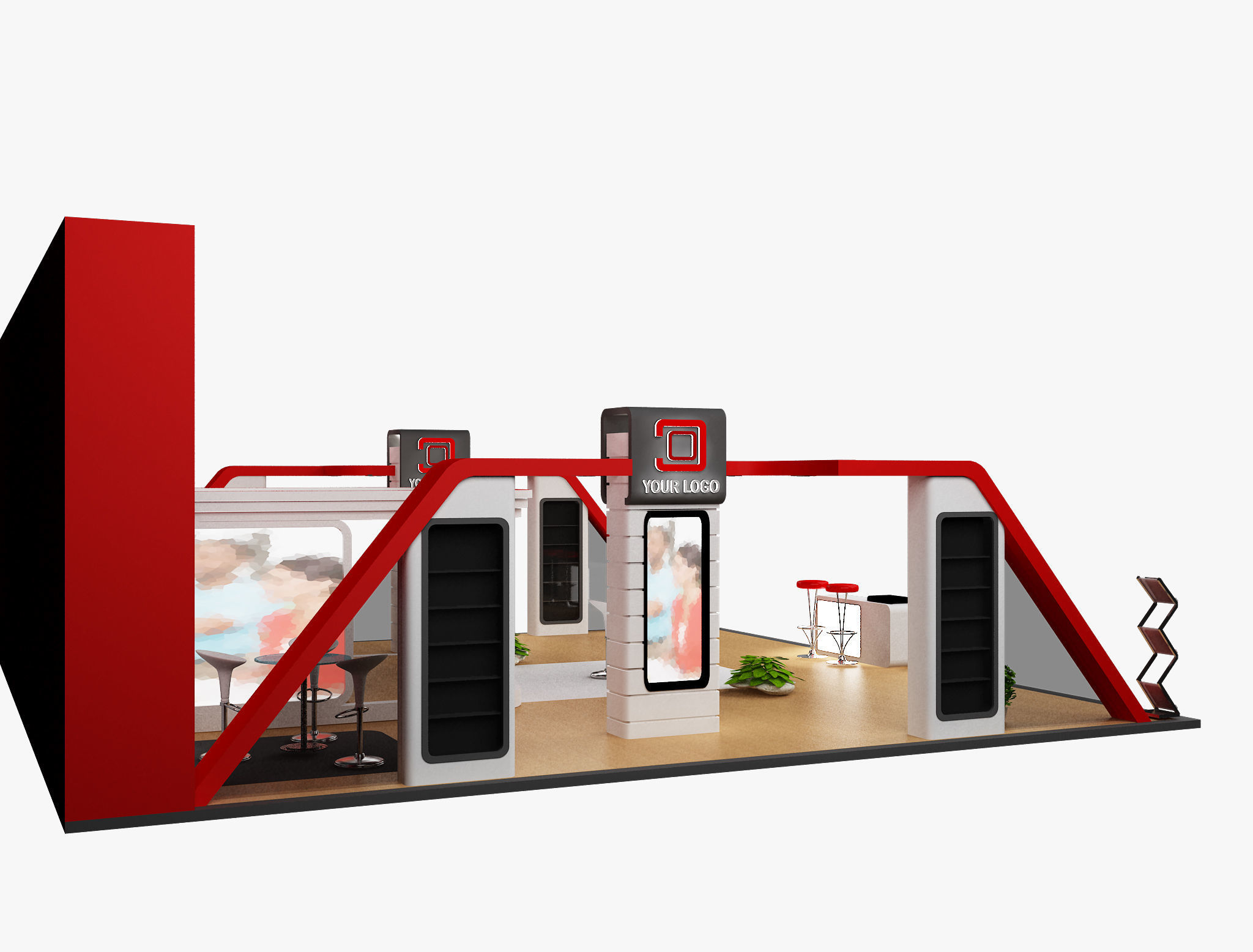 Booth Exhibition Stand a483  3D model_6