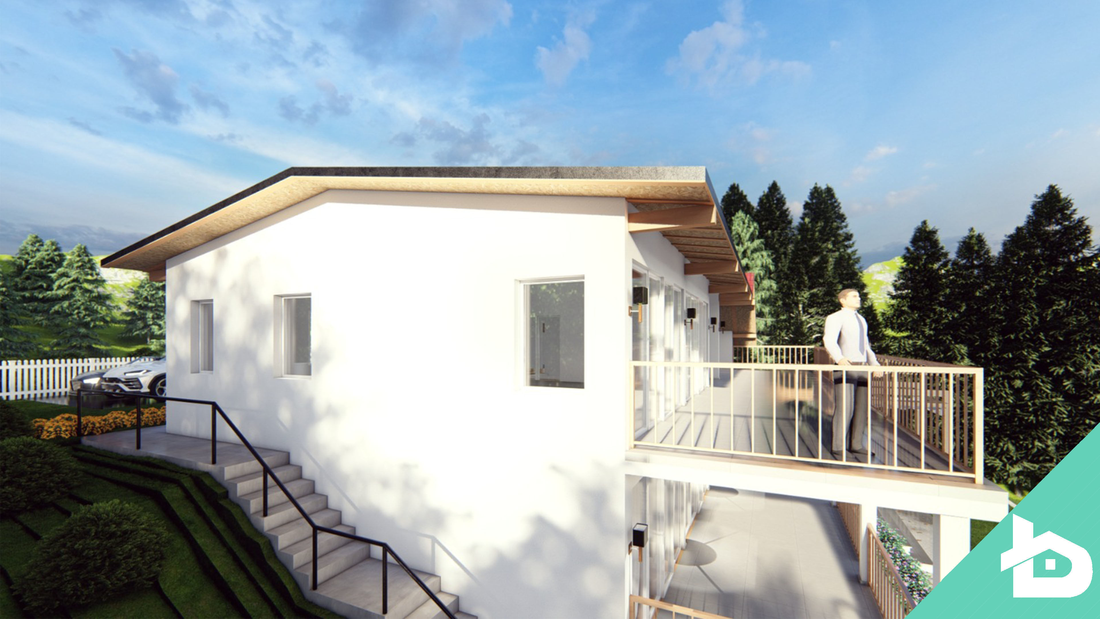 Modern House 001 3D model_1