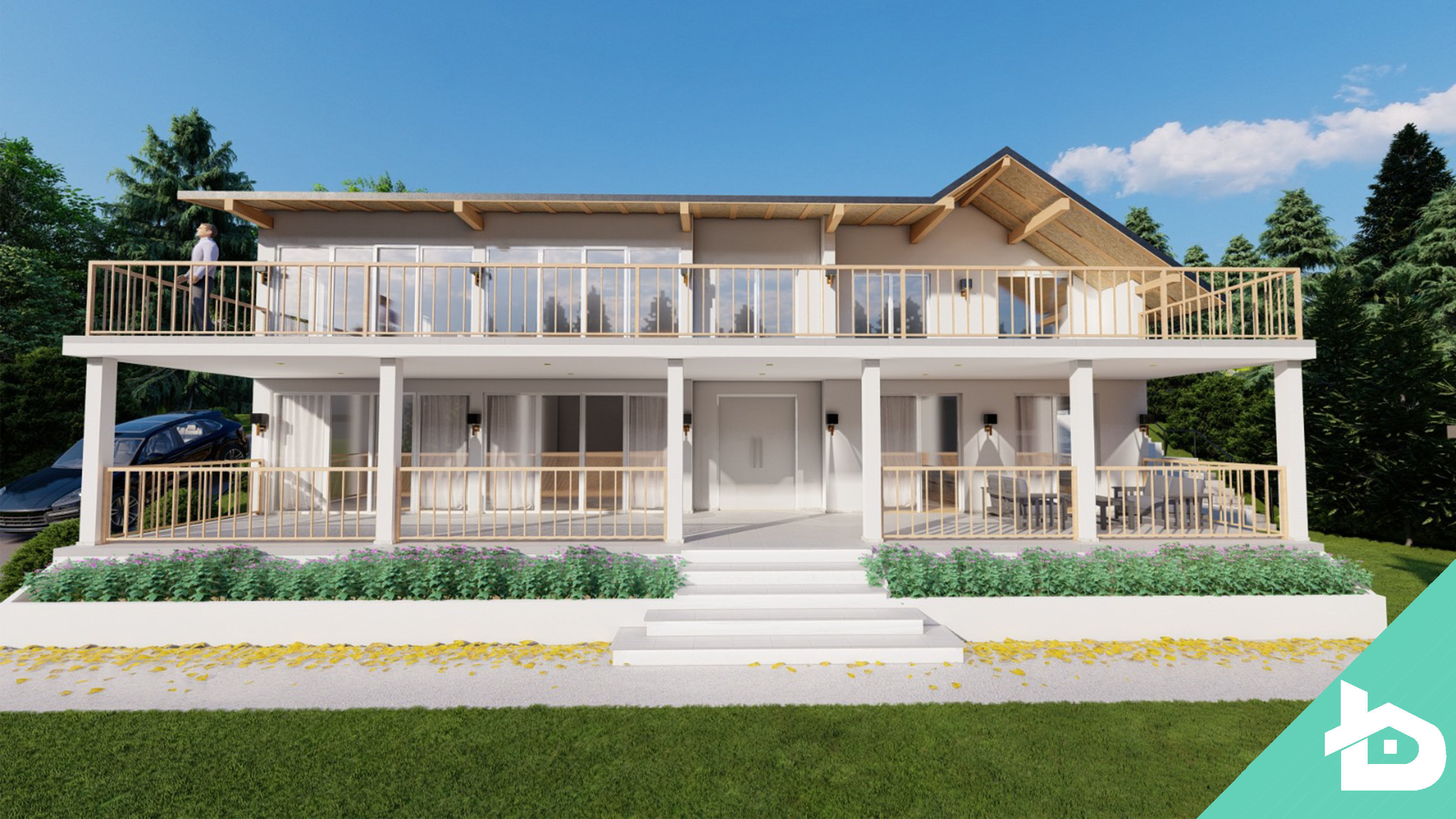 Modern House 001 3D model_5