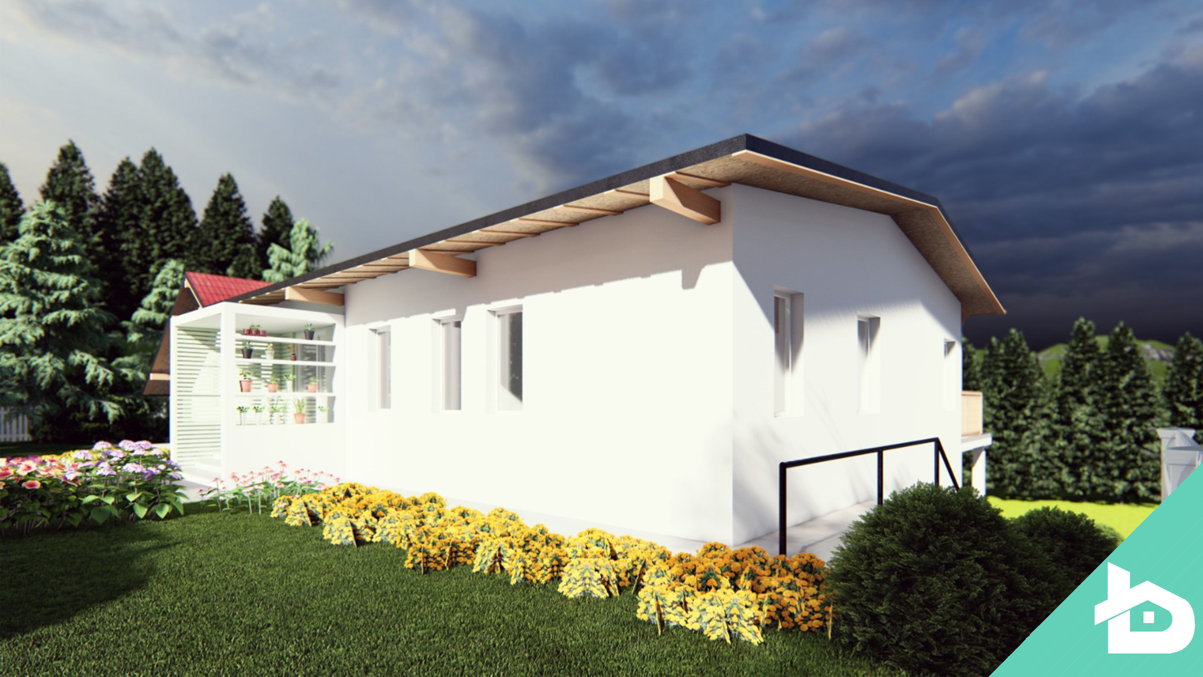 Modern House 001 3D model_2