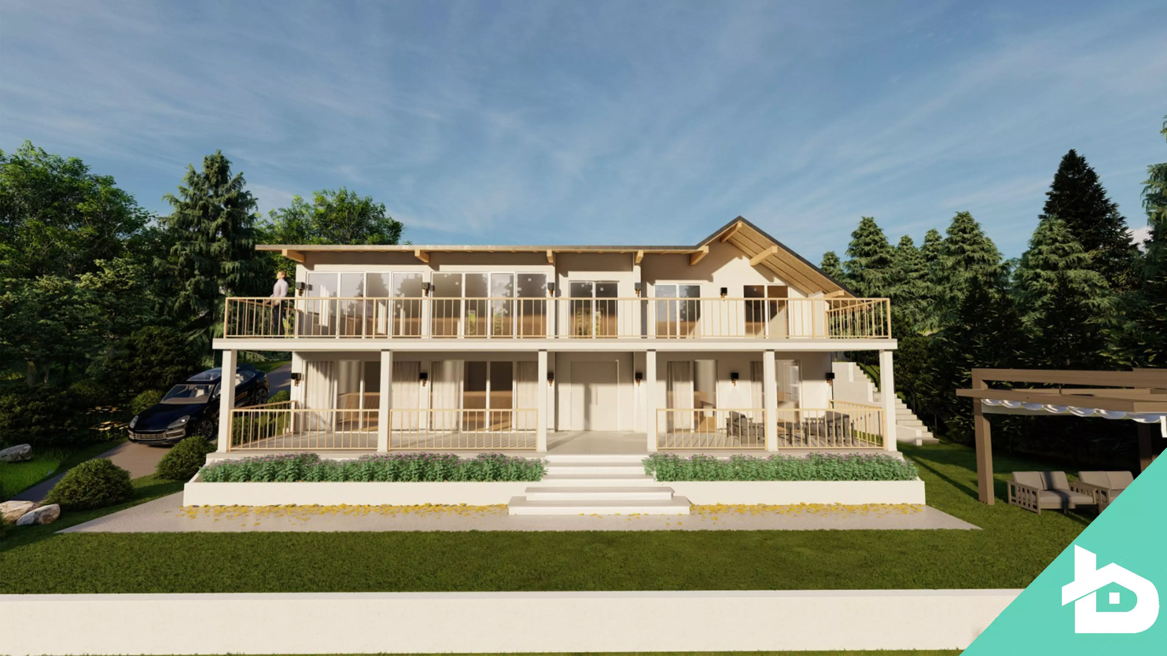 Modern House 001 3D model_0