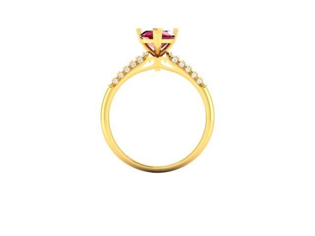 Solitaire Engagement Wedding Heart Rings 3D print model_3