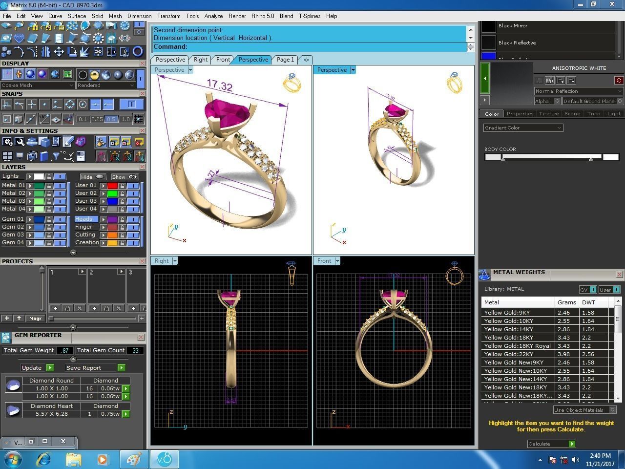 Solitaire Engagement Wedding Heart Rings 3D print model_12