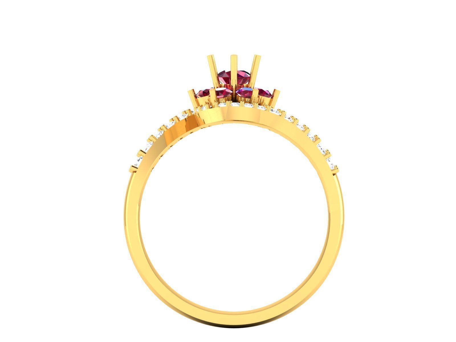 Solitaire Engagement Wedding Ring 3D print model_9