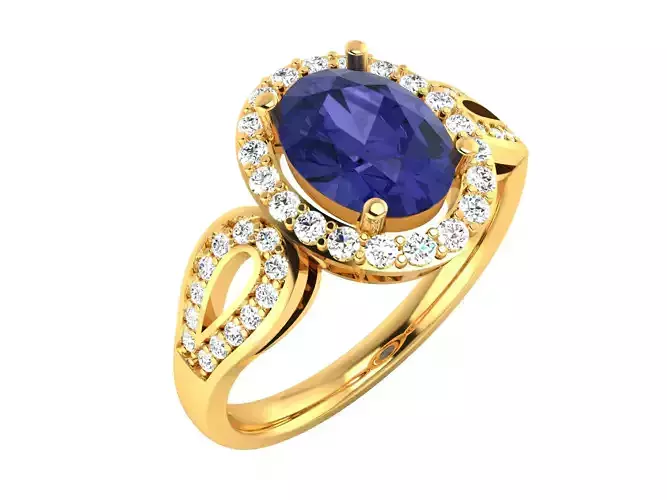 Solitaire Engagement Wedding Oval Ring