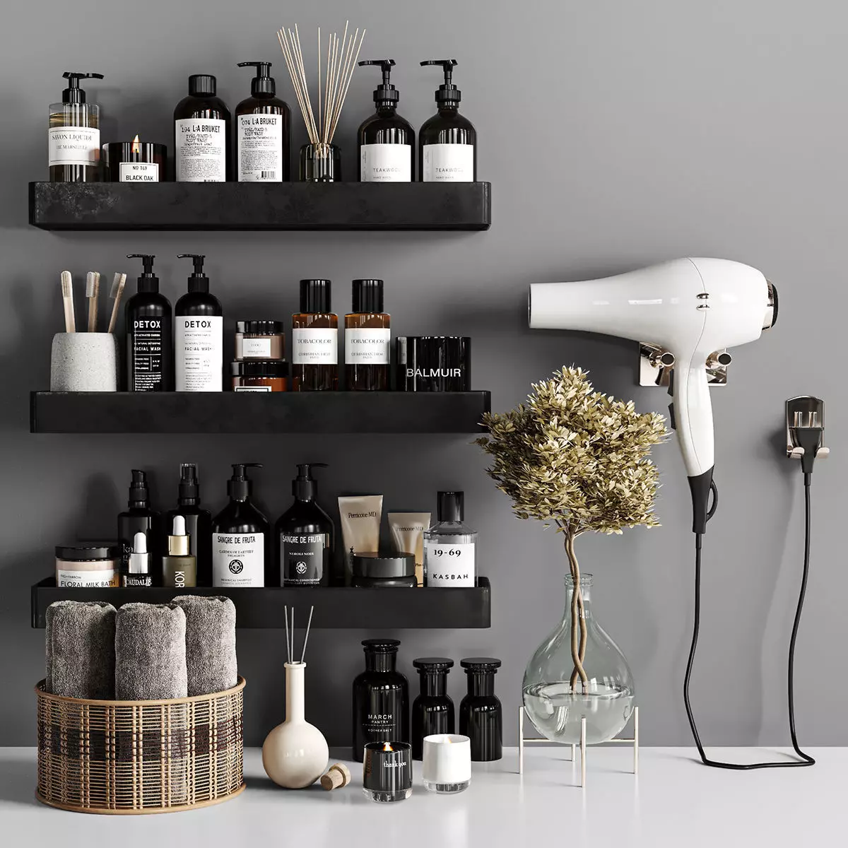 Bathroom accessories 3D model_0