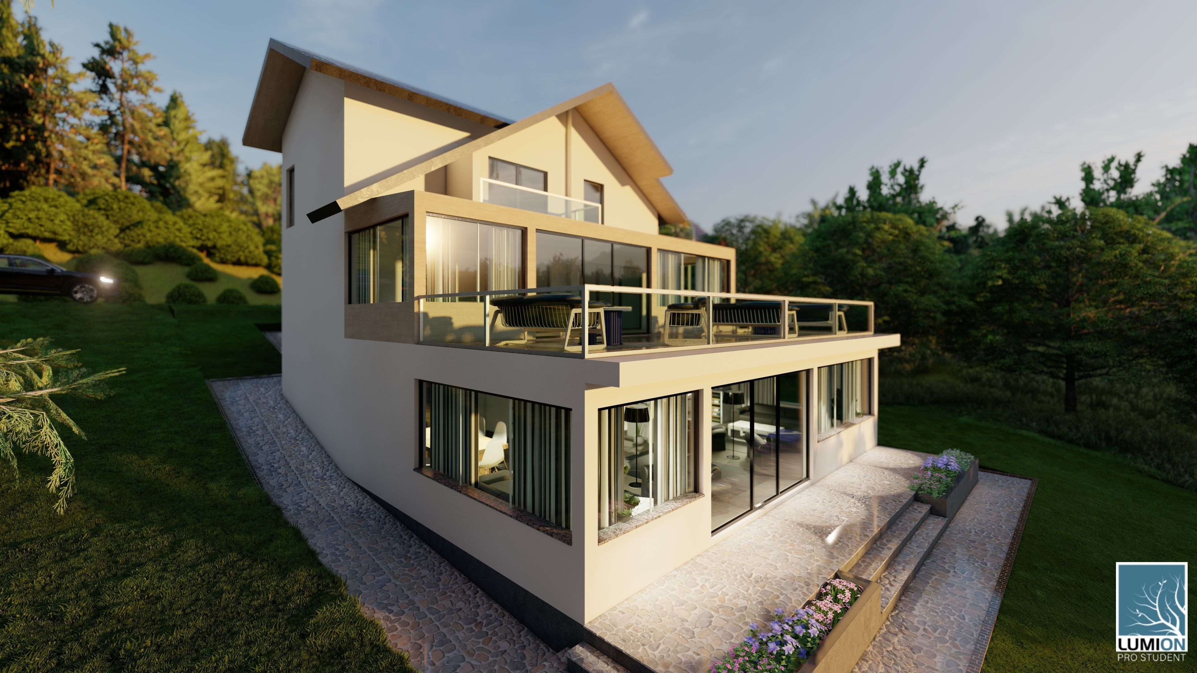 Modern House 002 3D model_3