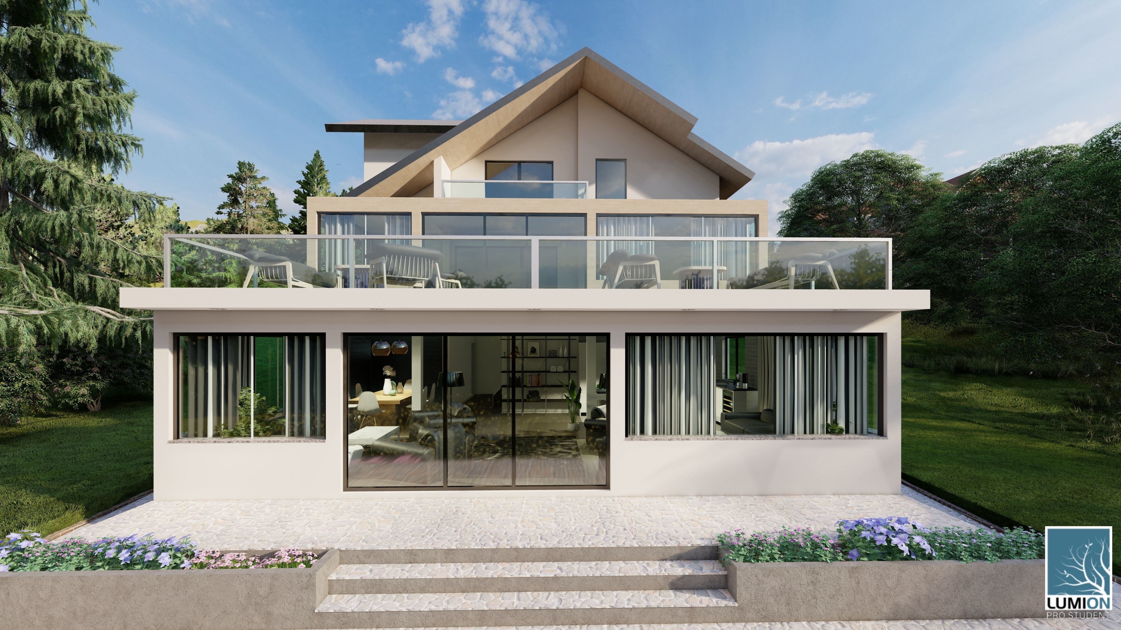 Modern House 002 3D model_2