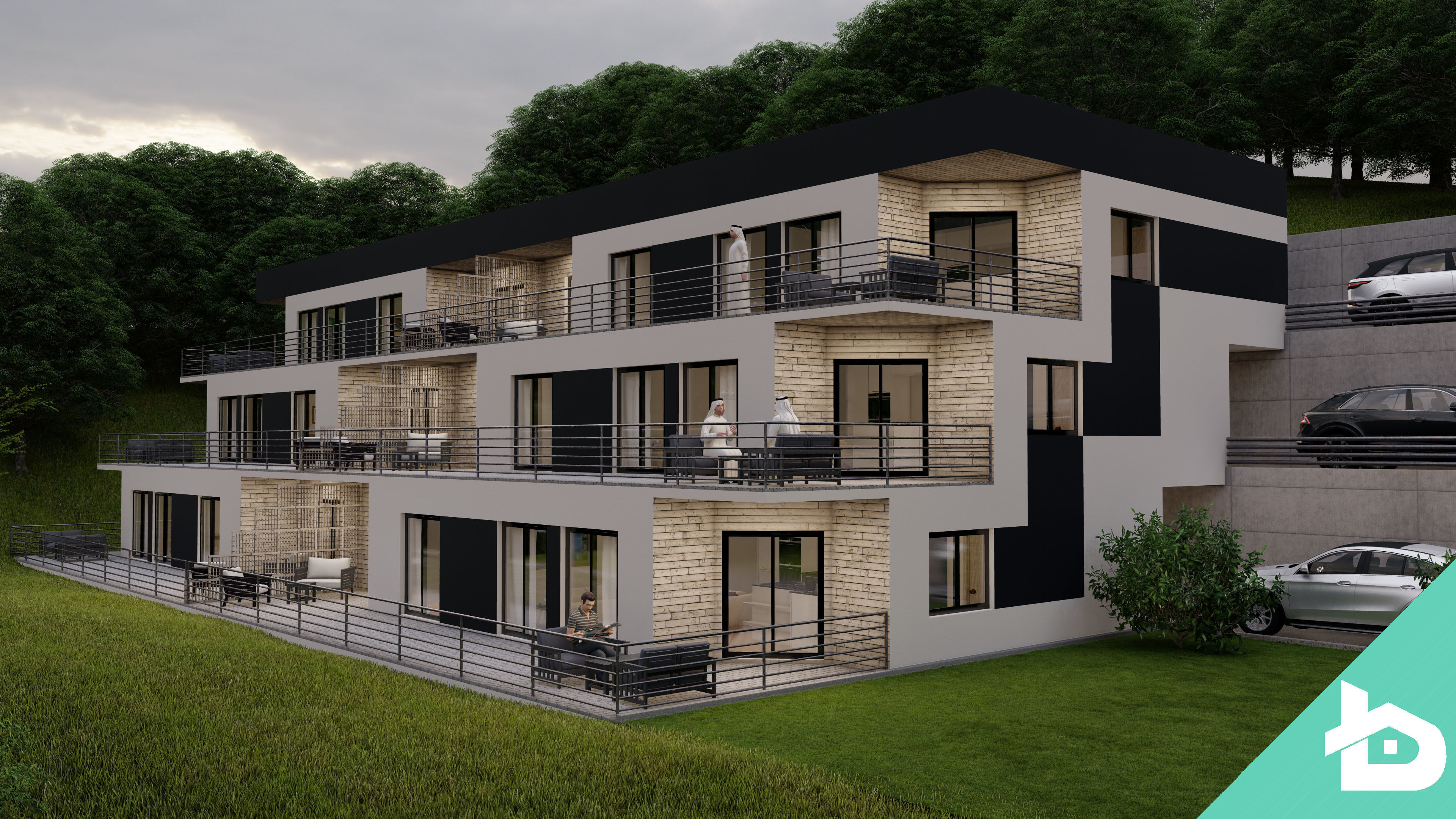 Residential Building 001 3D model_11