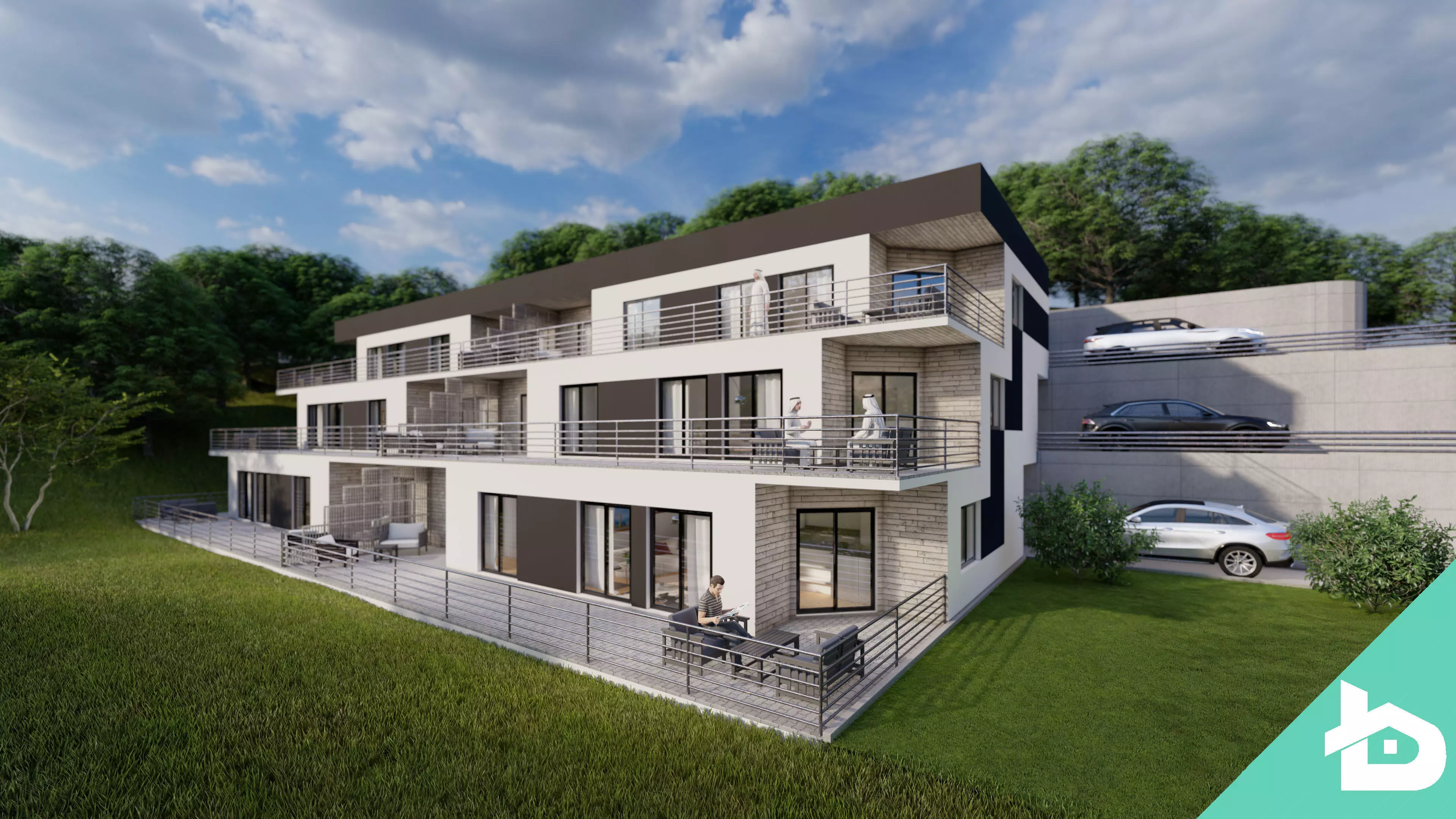 Residential Building 001 3D model_0