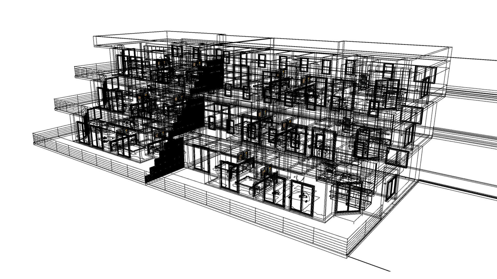 Residential Building 001 3D model_9