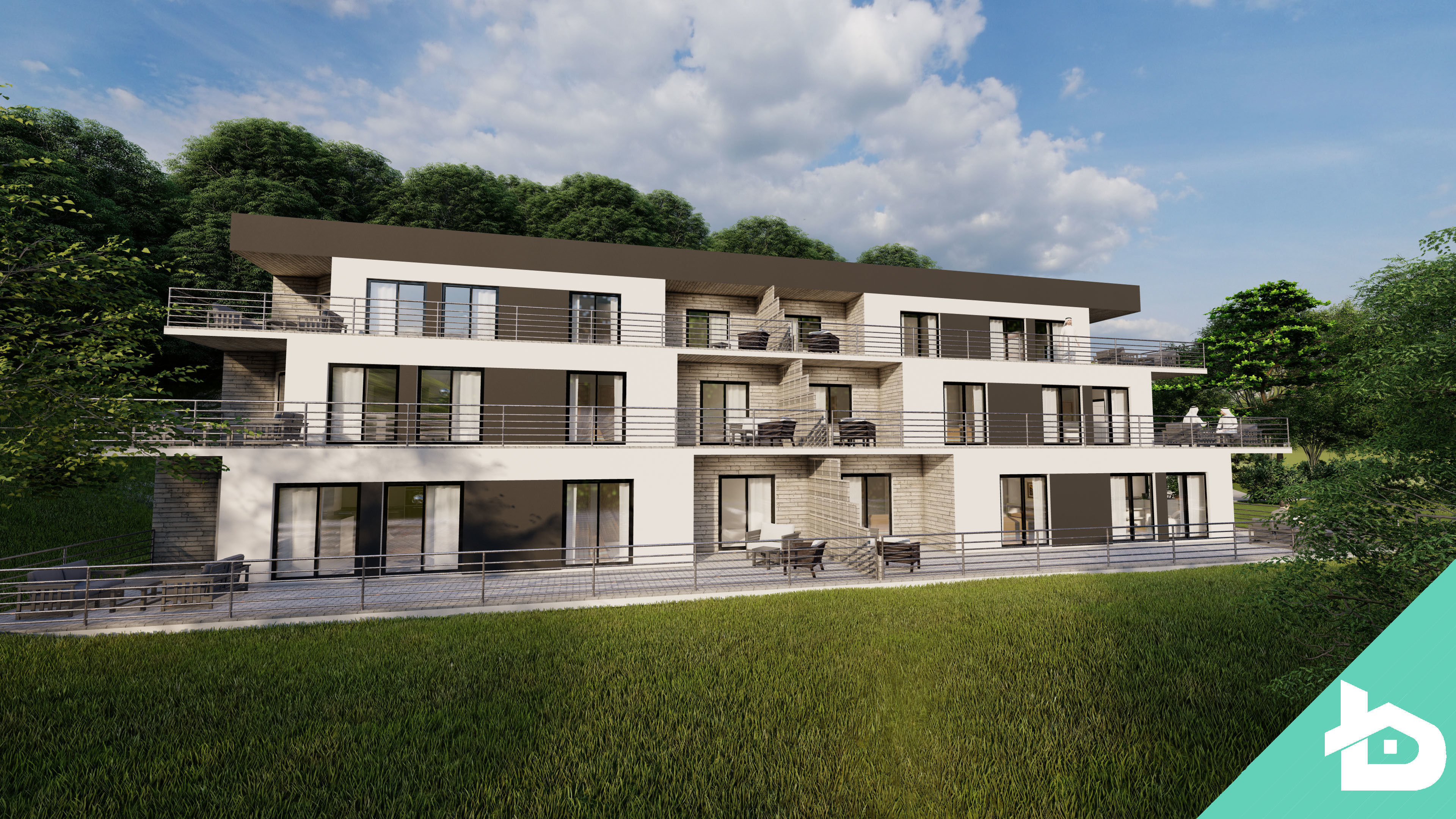 Residential Building 001 3D model_8