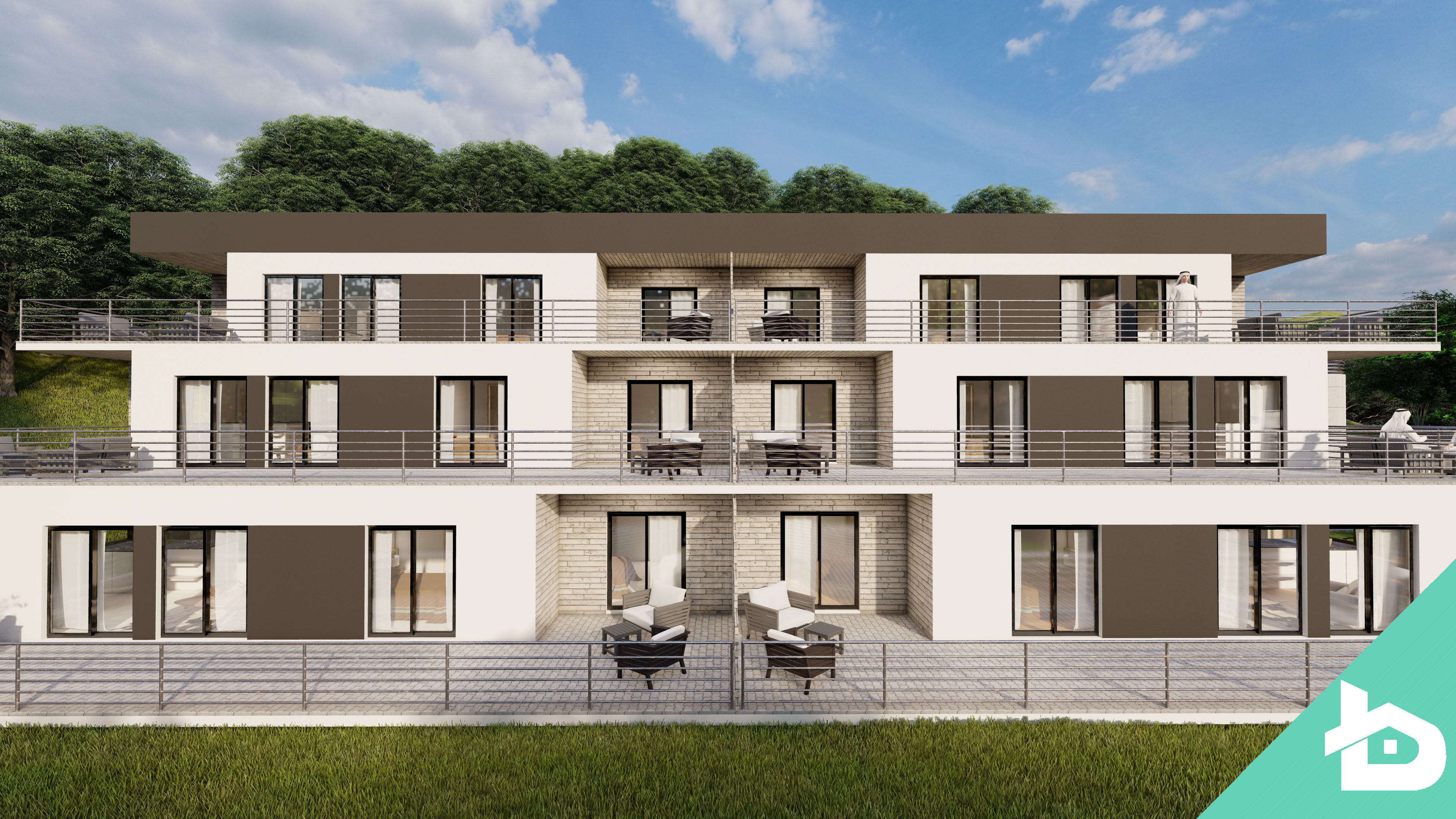 Residential Building 001 3D model_3