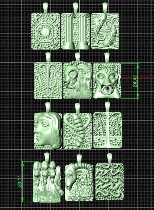 Zodiac pendant 3D print model_27