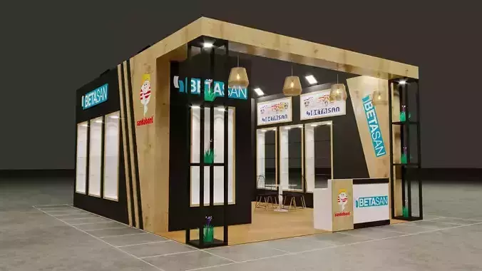 Booth Exhibition Stand Stall 6x8m Height 366cm 2 Side 3D model