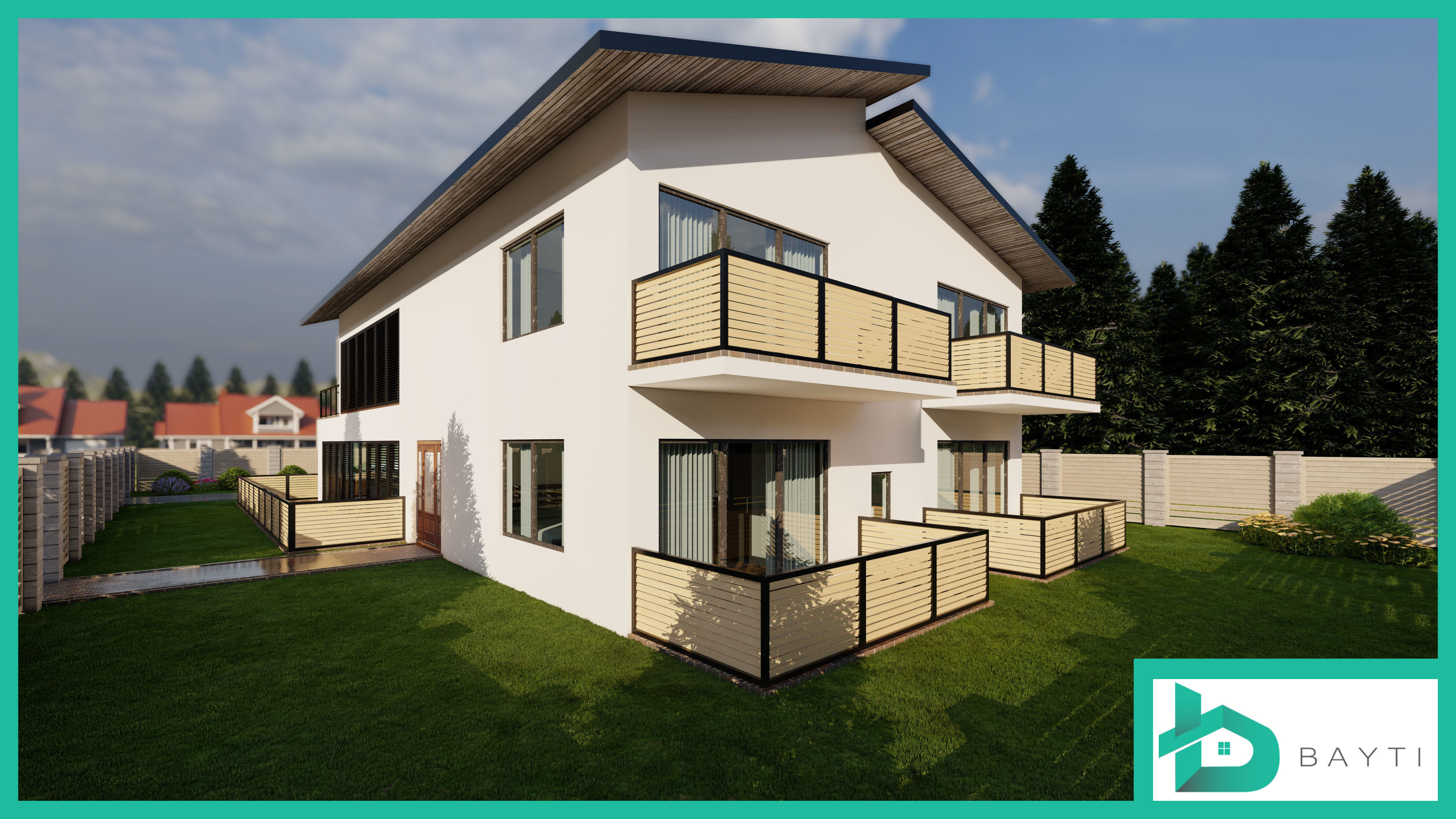 Modern House 003 3D model_2